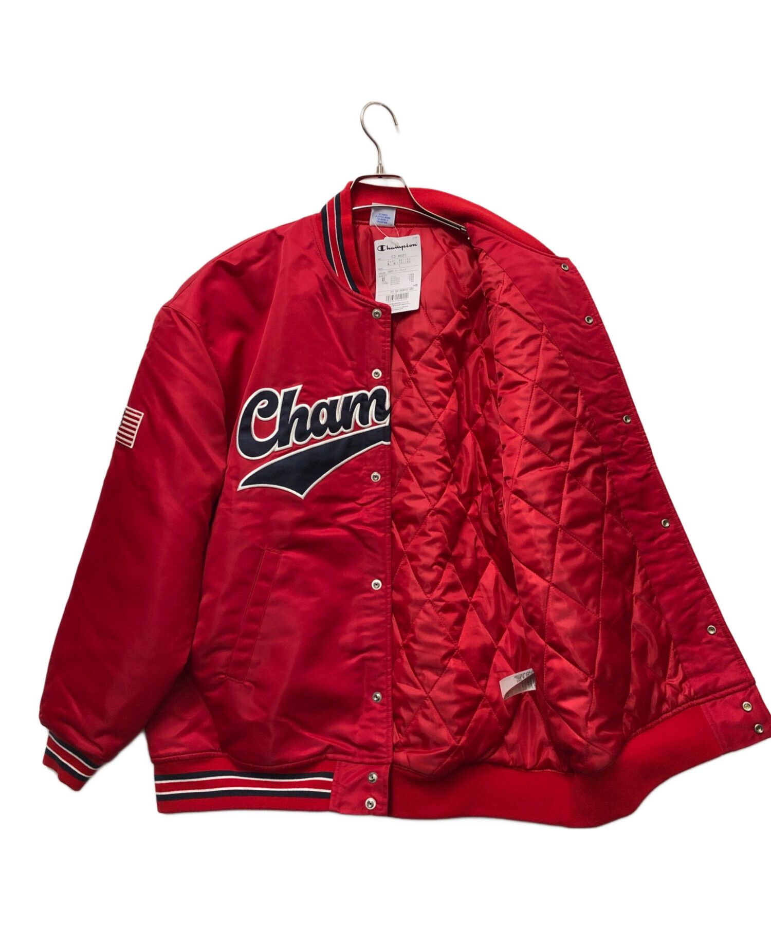 中古・古着通販】Champion (チャンピオン) スナップジャケット レッド