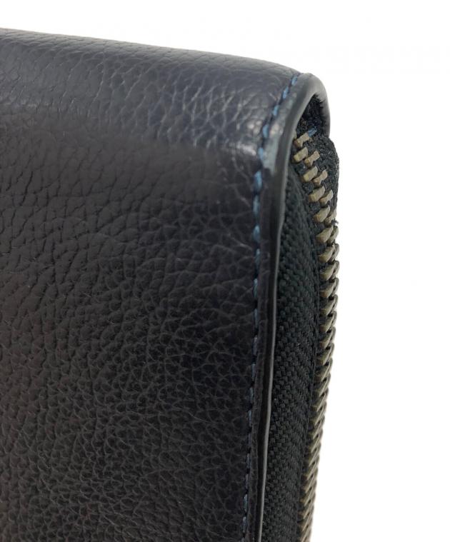 中古・古着通販】COACH (コーチ) ラウンドファスナー 長財布 ネイビー