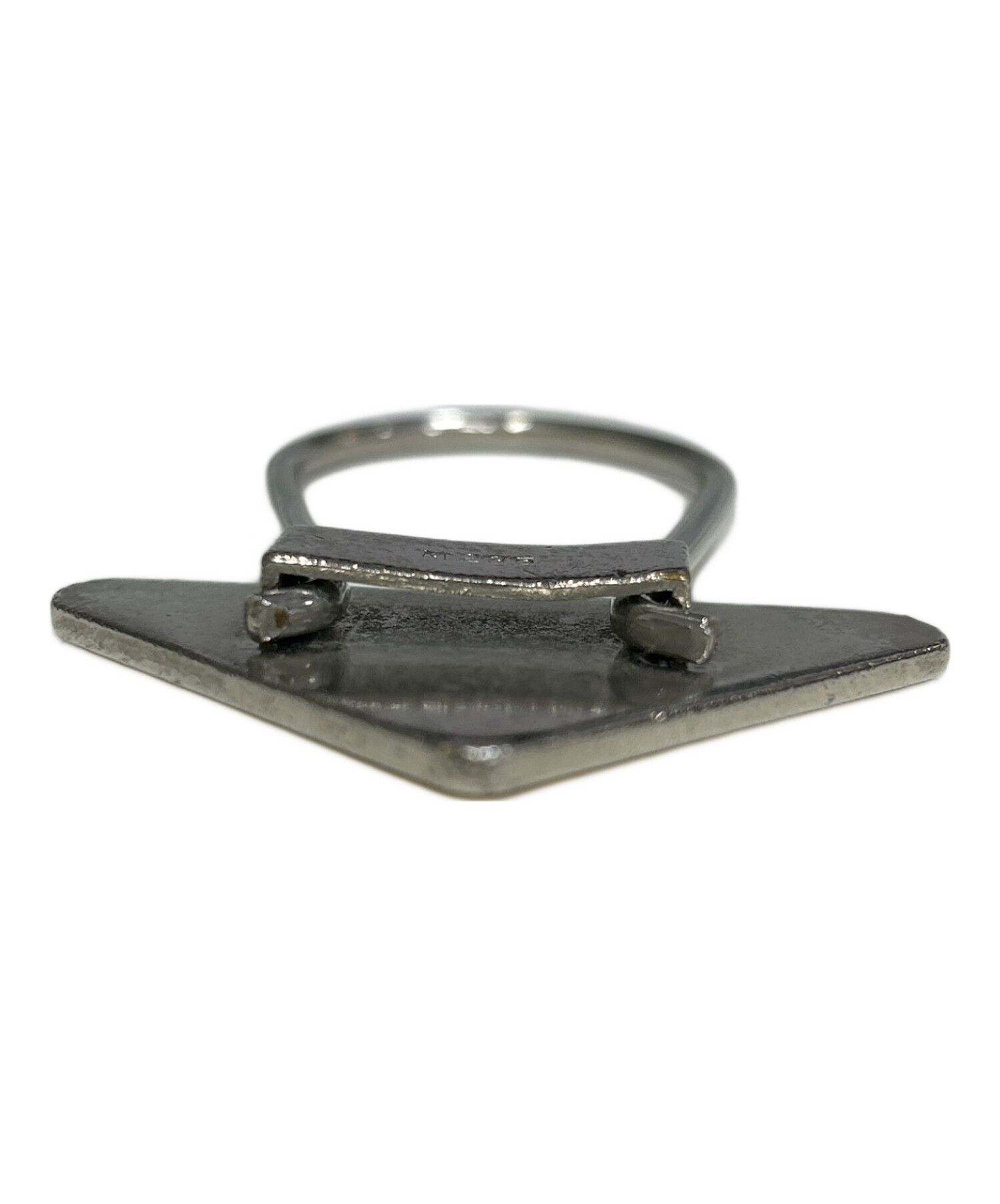 中古PRADAプラダキーリングホルダー三角プレートアイスブルー