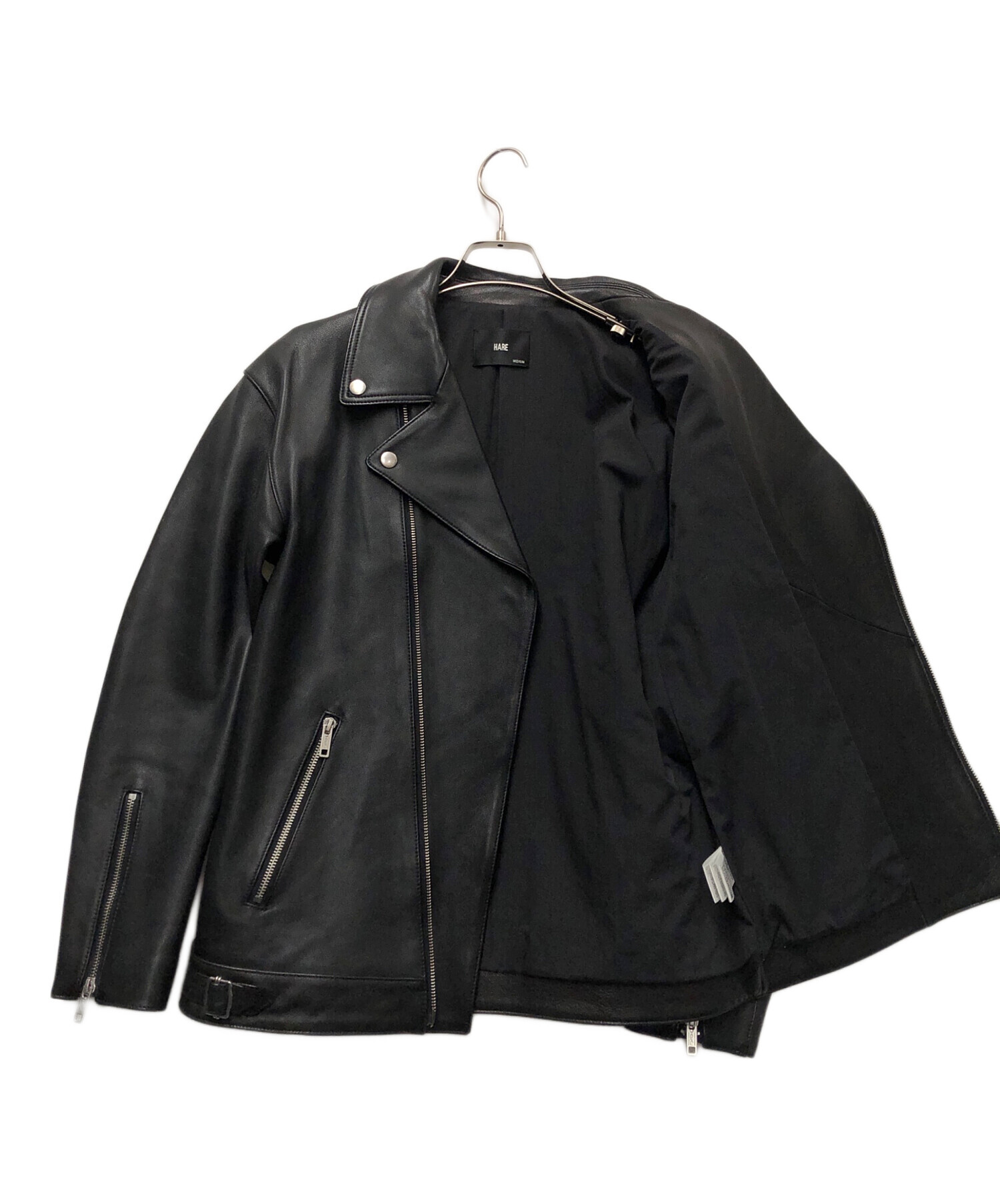 中古・古着通販】HARE (ハレ) ラムレザーダブルライダースジャケット