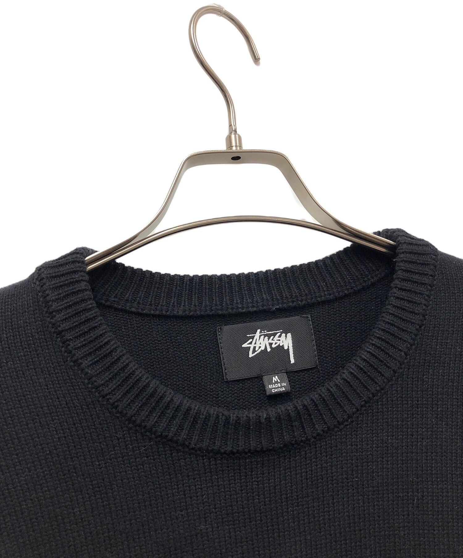 中古・古着通販】stussy (ステューシー) SLEEVE LOGO SWEATER ブラック 