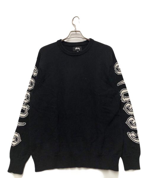 STUSSY ステューシー ニット・セーター M 黒x白 【古着】【中古】