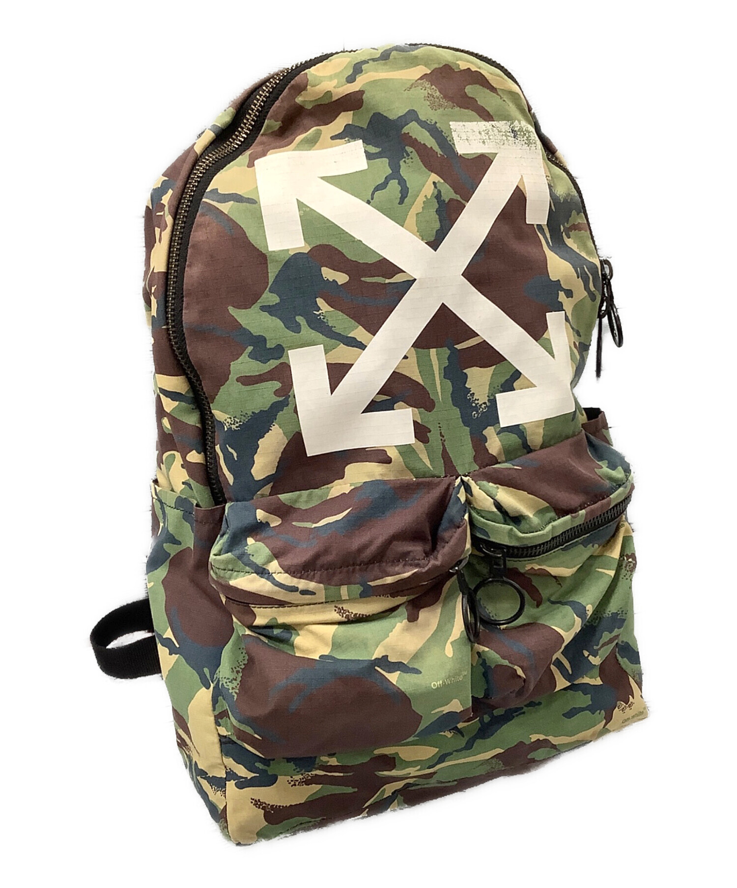 中古・古着通販】OFFWHITE (オフホワイト) リュック グリーン×ブラウン