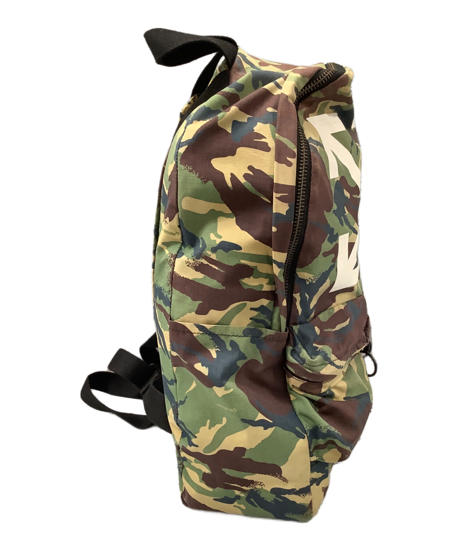 ✨美品 off-white オフホワイト Backpack バックパック カモ 中古・古着通販】OFFWHITE (オフホワイト) リュック グリーン×ブラウン