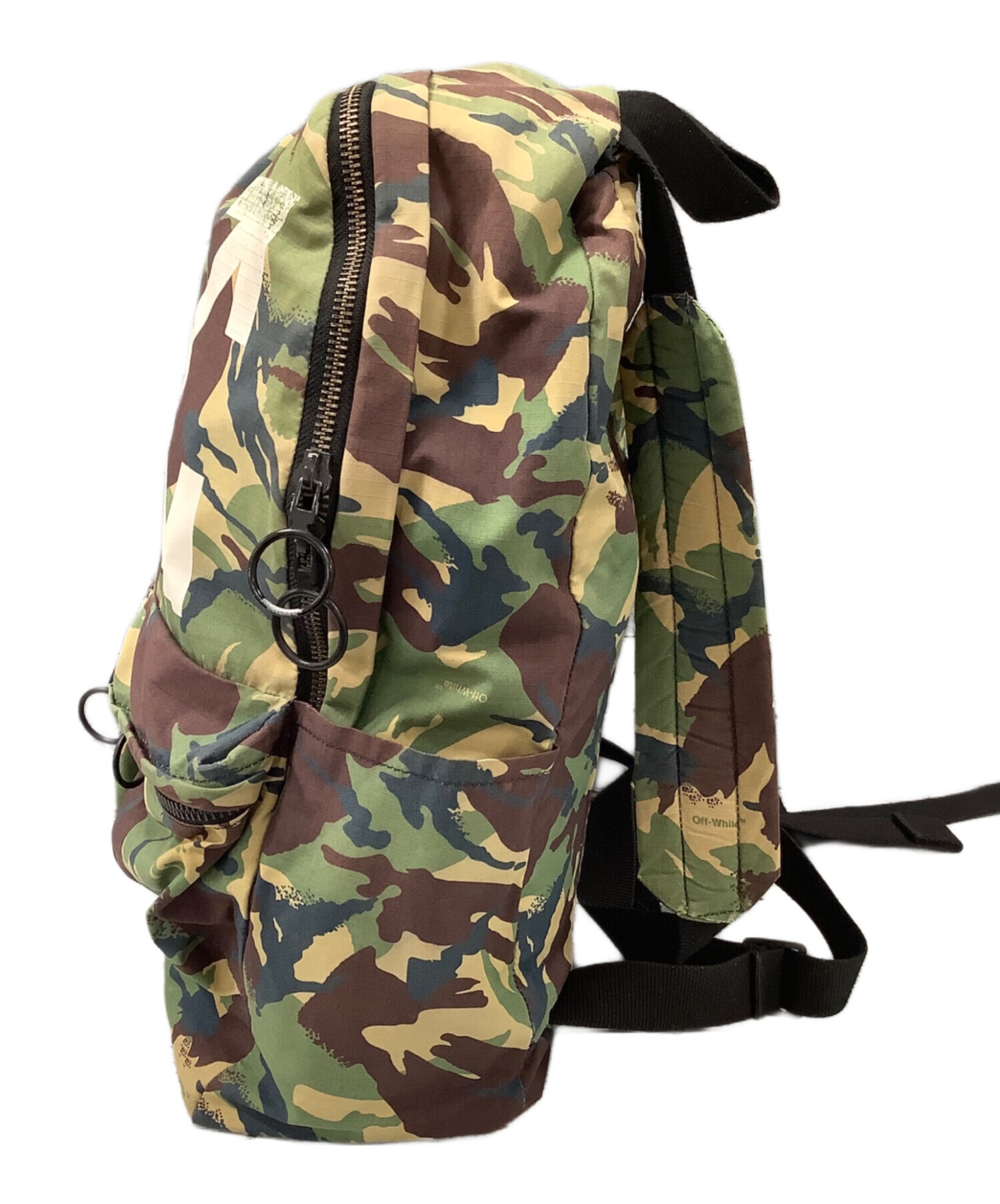 中古・古着通販】OFFWHITE (オフホワイト) リュック グリーン×ブラウン