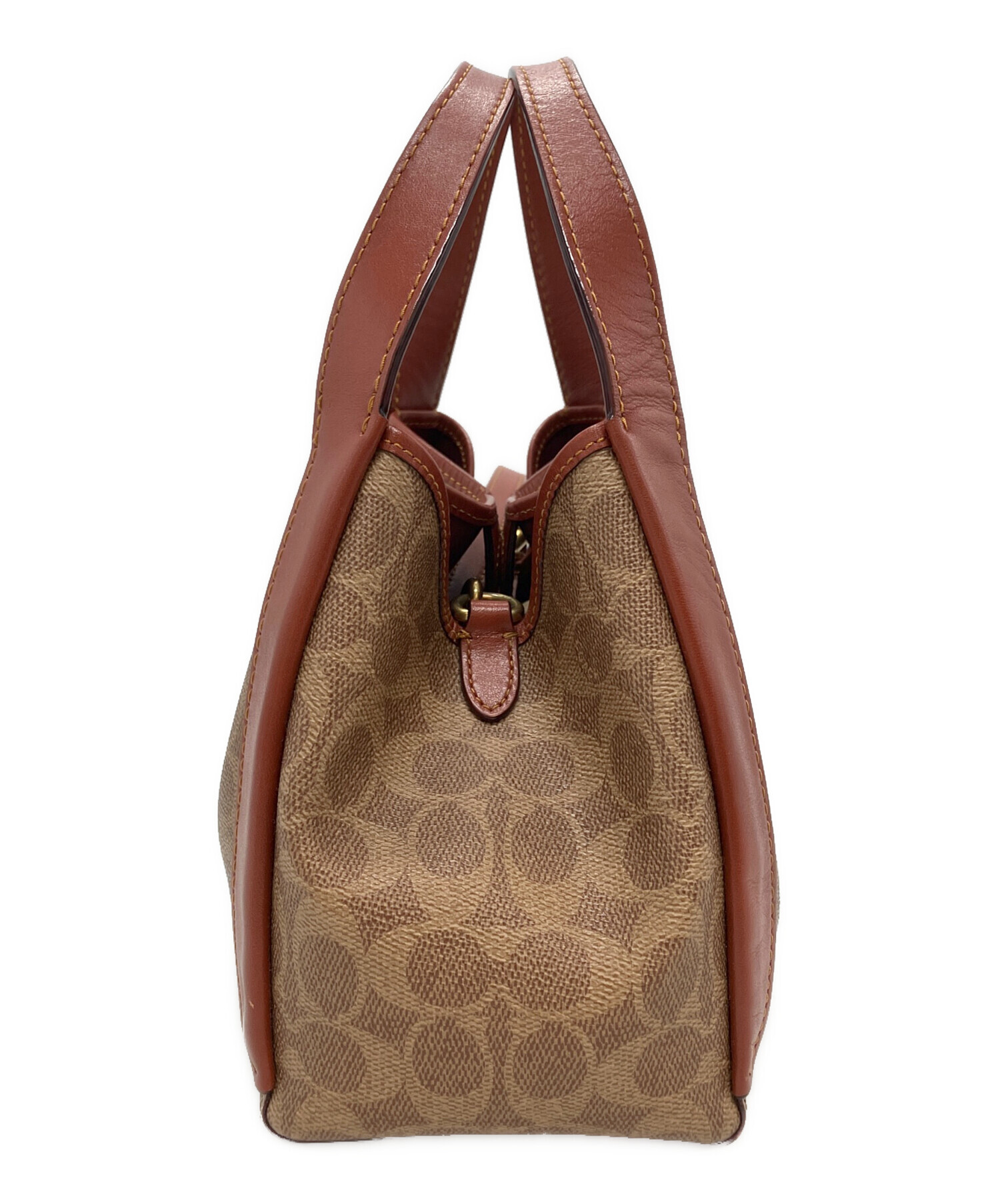 美品✨ コーチ ショルダーバッグ ハドリーホーボー 2way シグネチャー 茶 中古・古着通販】COACH (コーチ) ハドリーホーボーシグネチャー 2WAY