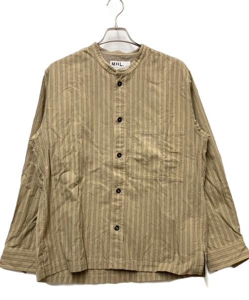 中古・古着通販】MHL (エムエイチエル) バンドカラーシャツ ベージュ