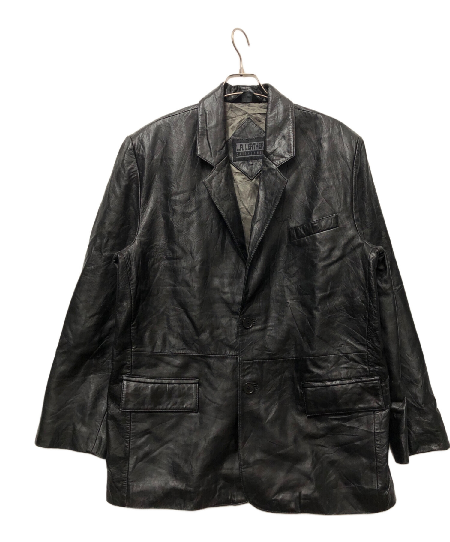 中古・古着通販】LA LEATHER (ラ レザー) レザージャケット ブラック 