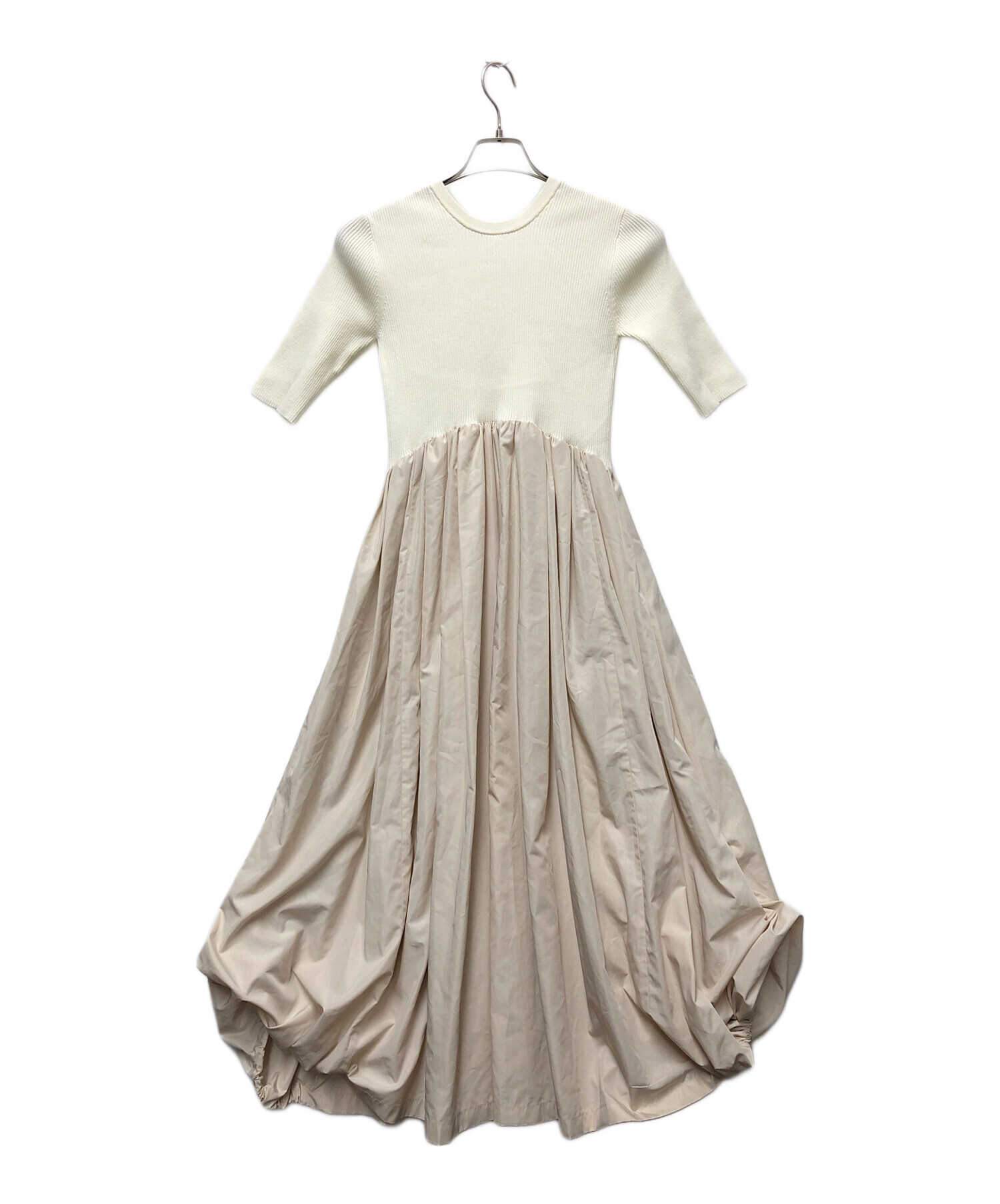 中古・古着通販】emmi atelier (エミアトリエ) ニットドッキングタフタ 
