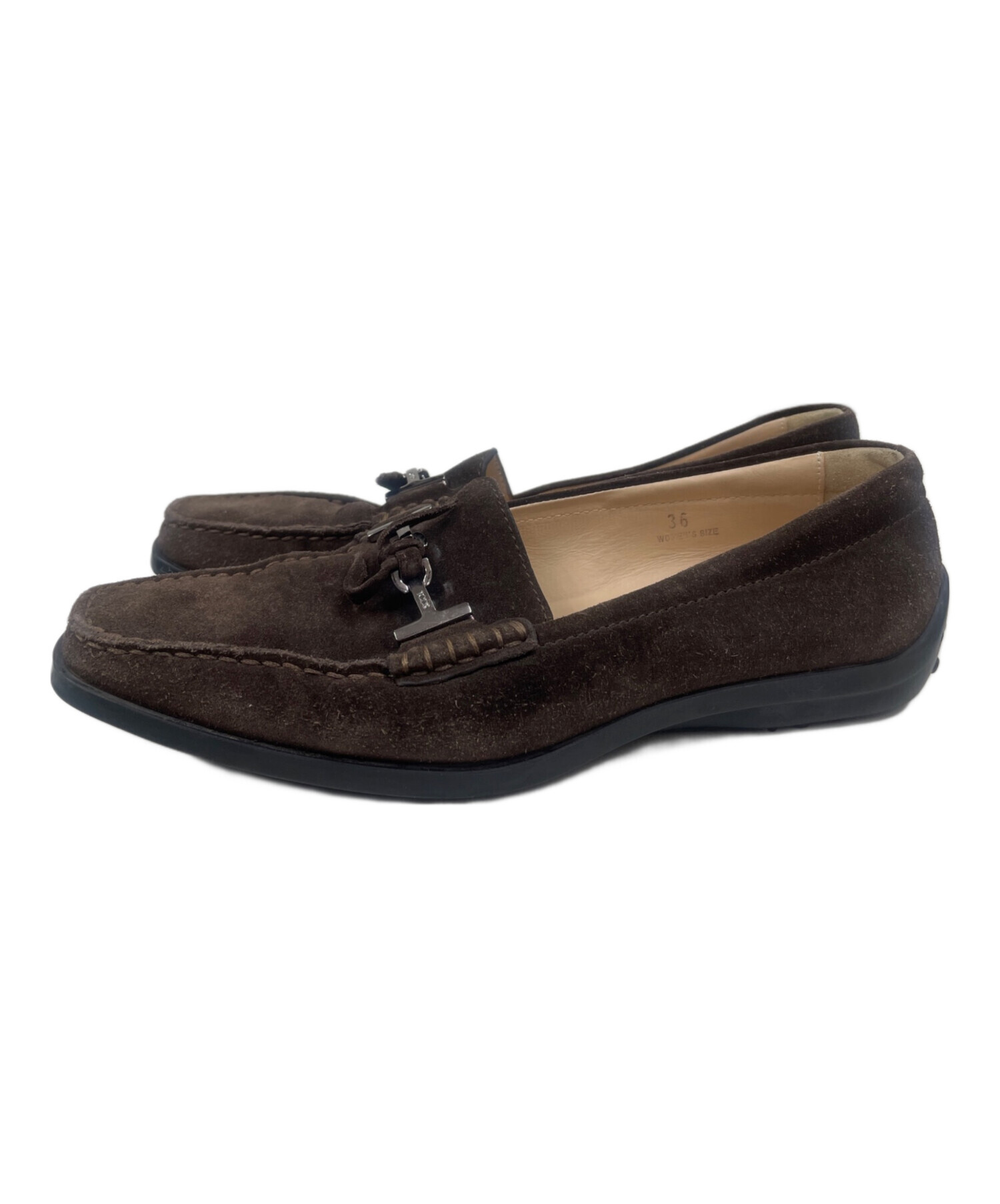 美品✨ TOD'S トッズ エナメル×スエード ローファー 黒 36