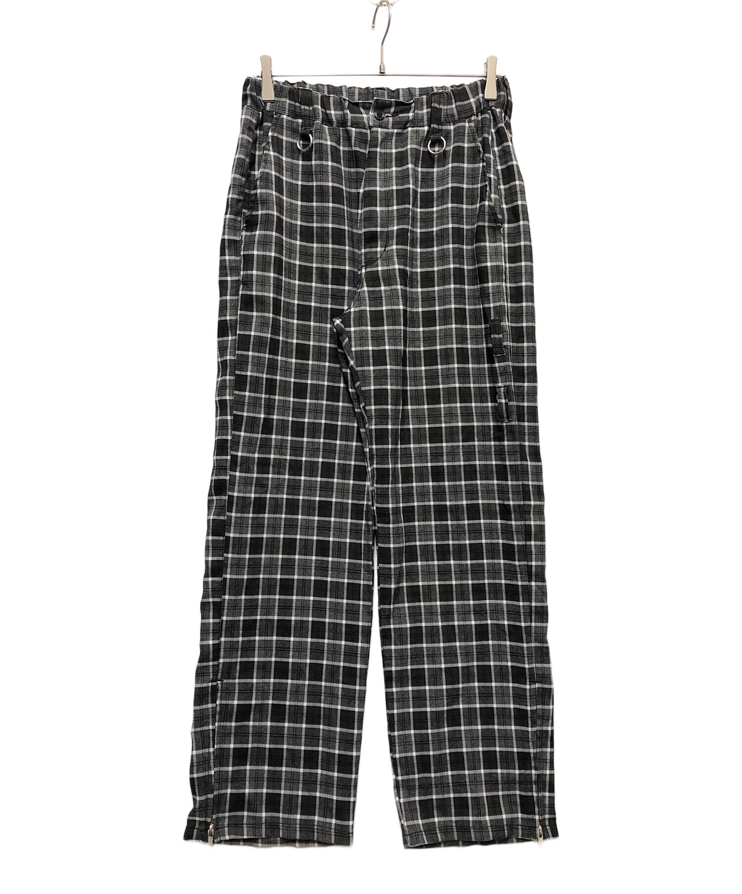 中古・古着通販】TRAVAS (トラバス) デザインチェックパンツ ブラック