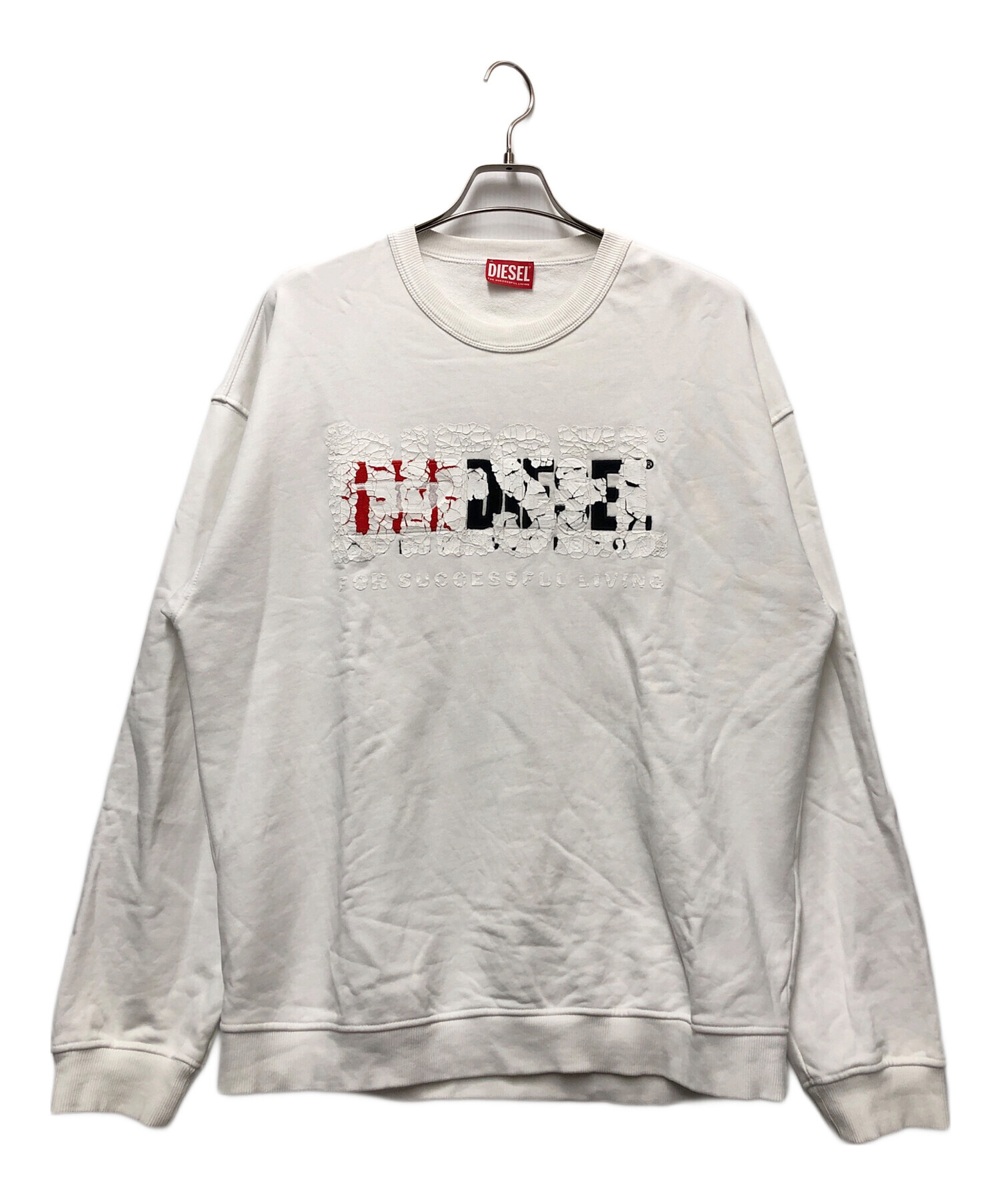 中古・古着通販】DIESEL (ディーゼル) S-NABEL-Mスウェット ホワイト 
