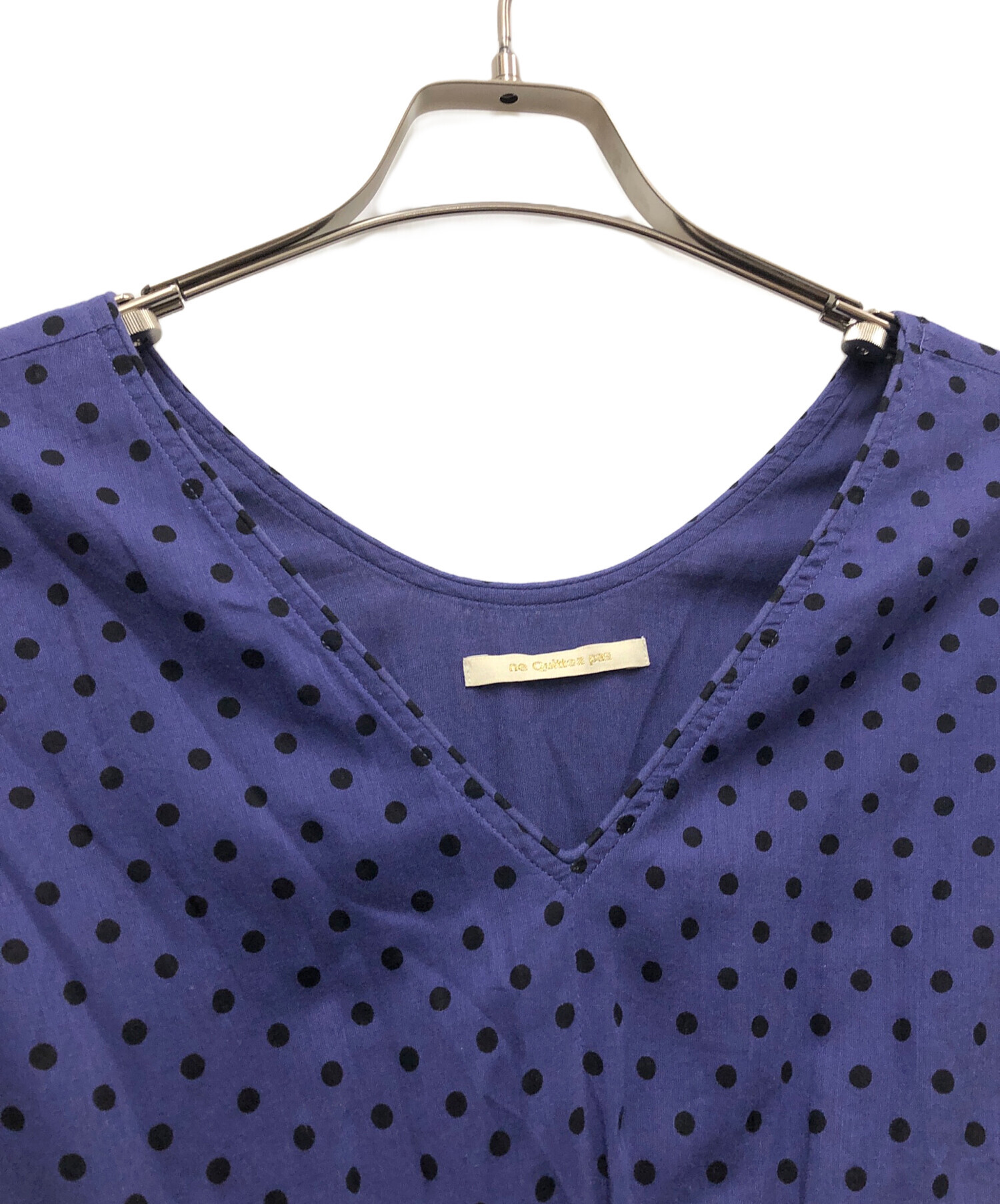 中古・古着通販】ne quittez pas (ヌキテパ) ドットフレンチスリーブ
