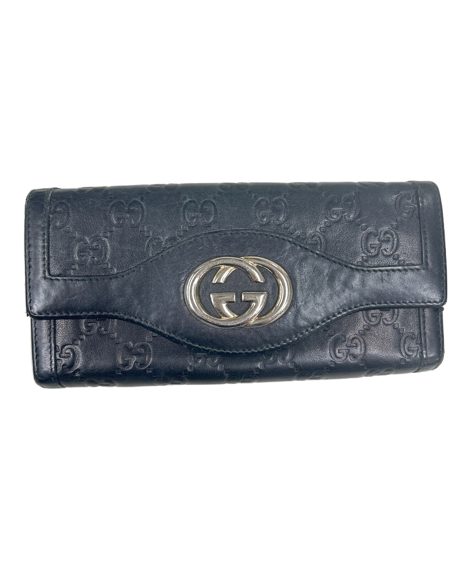 グッチ GGシマ インターロッキングGG 長財布 中古・古着通販】GUCCI (グッチ) グッチシマインターロッキングG 長