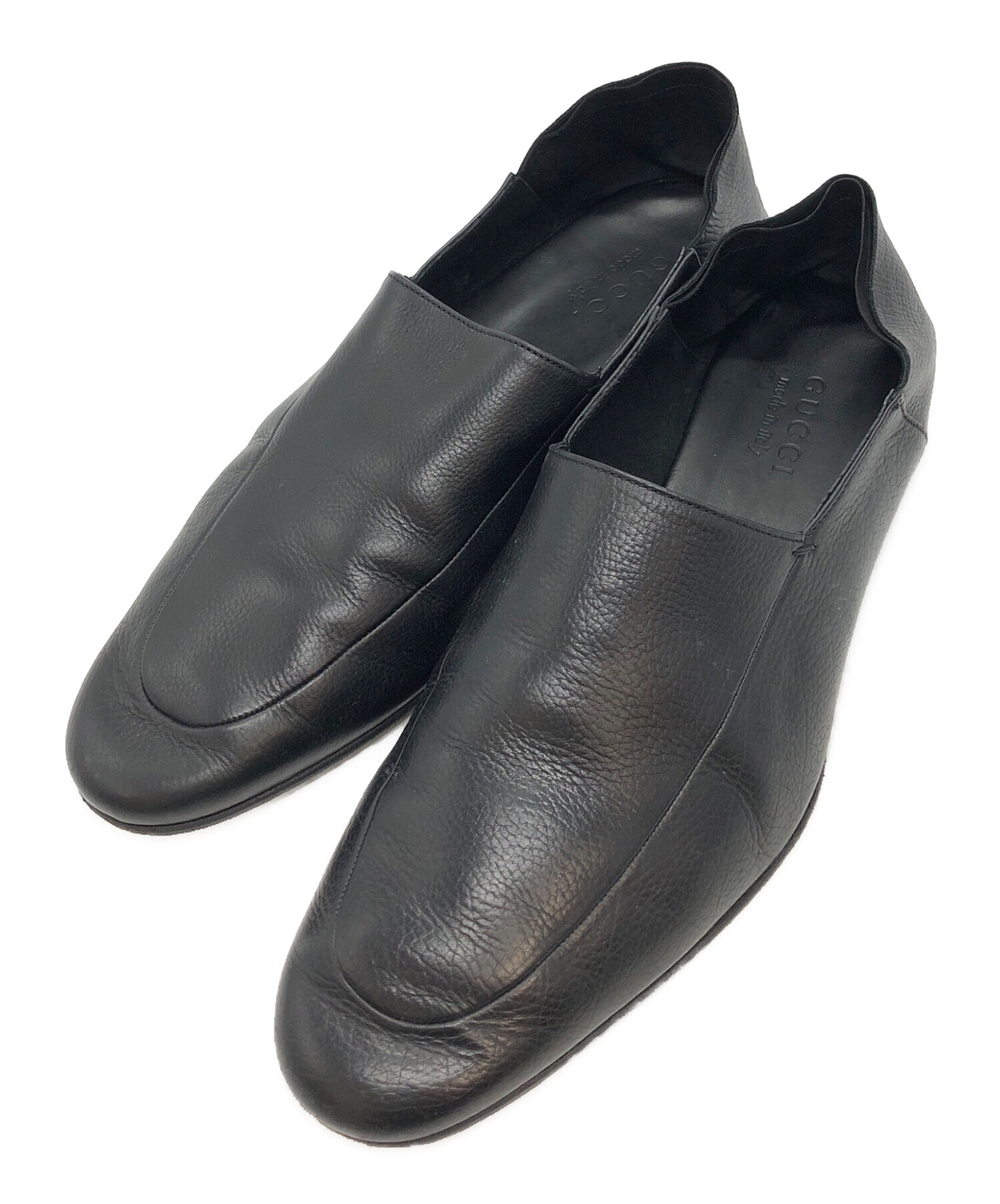 中古・古着通販】GUCCI (グッチ) スリッポン ブラック サイズ:42 