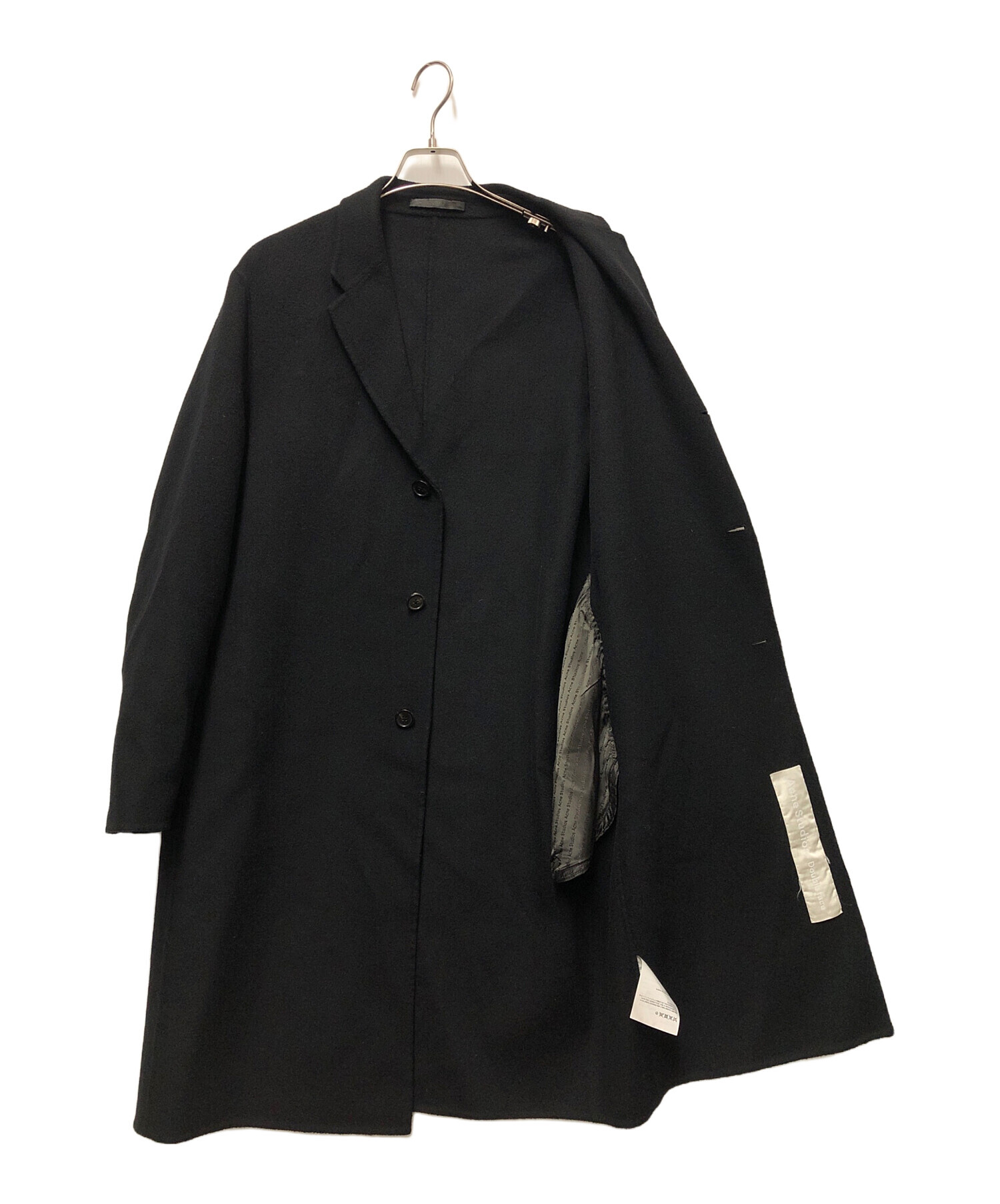Acne Studios アクネ ストゥディオズ　ロングチェスターコートブラック 中古・古着通販】Acne studios (アクネ ストゥディオス) ダブル
