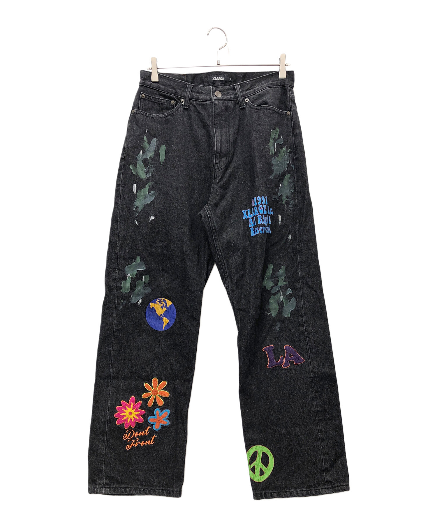 中古・古着通販】X-LARGE (エクストララージ) デニムパンツ ブラック