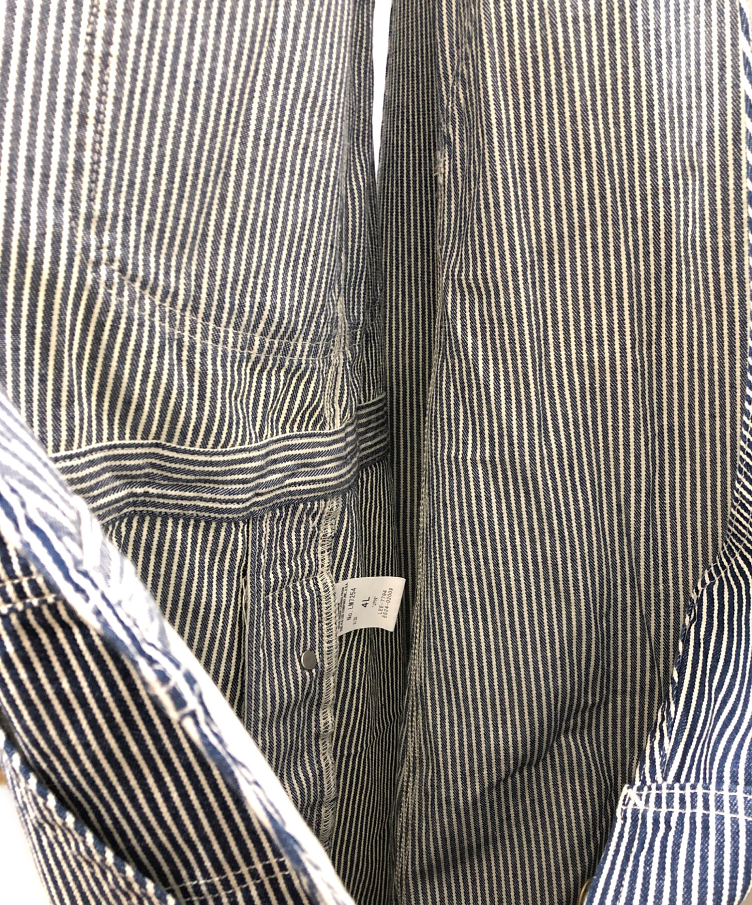 中古・古着通販】LEE (リー) ヒッコリーストライプオーバーオール