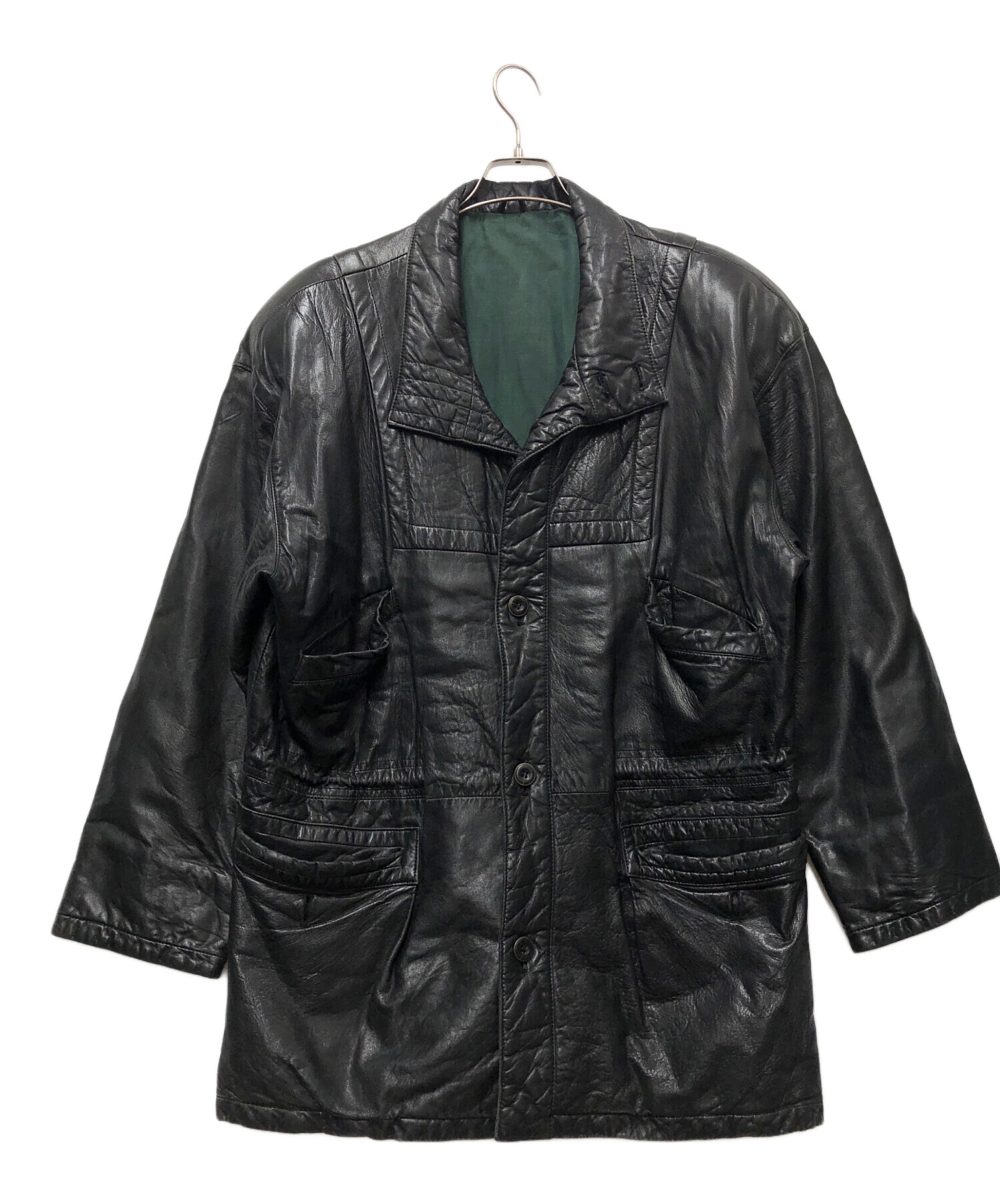 ヴィンテージ　LANVIN ランバン 羊革 レザージャケット コート 中古・古着通販】LANVIN (ランバン) ラムレザージャケット ブラック