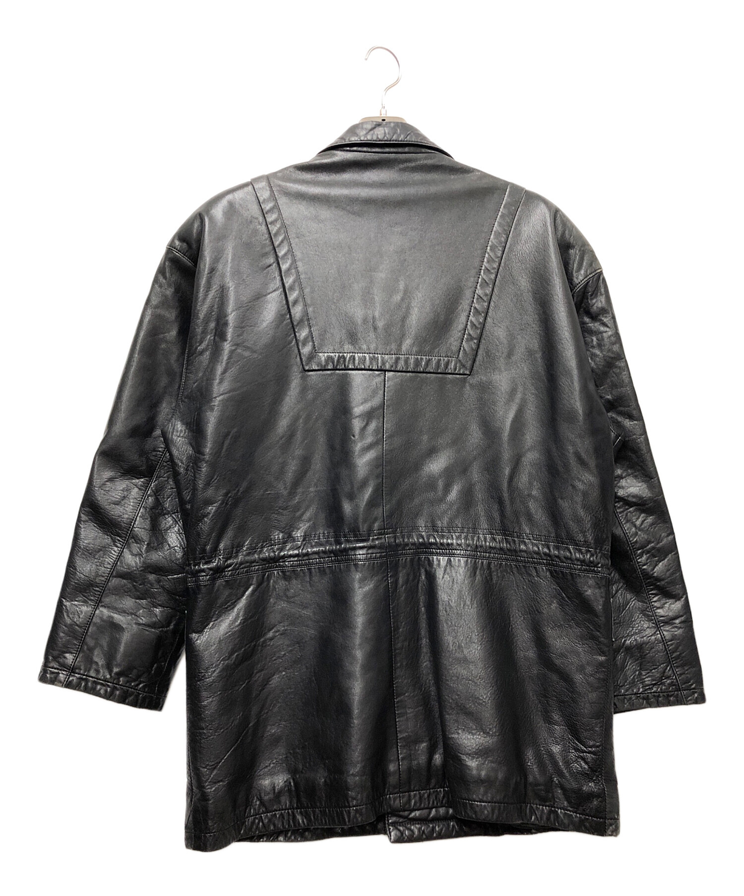 中古・古着通販】LANVIN (ランバン) ラムレザージャケット ブラック
