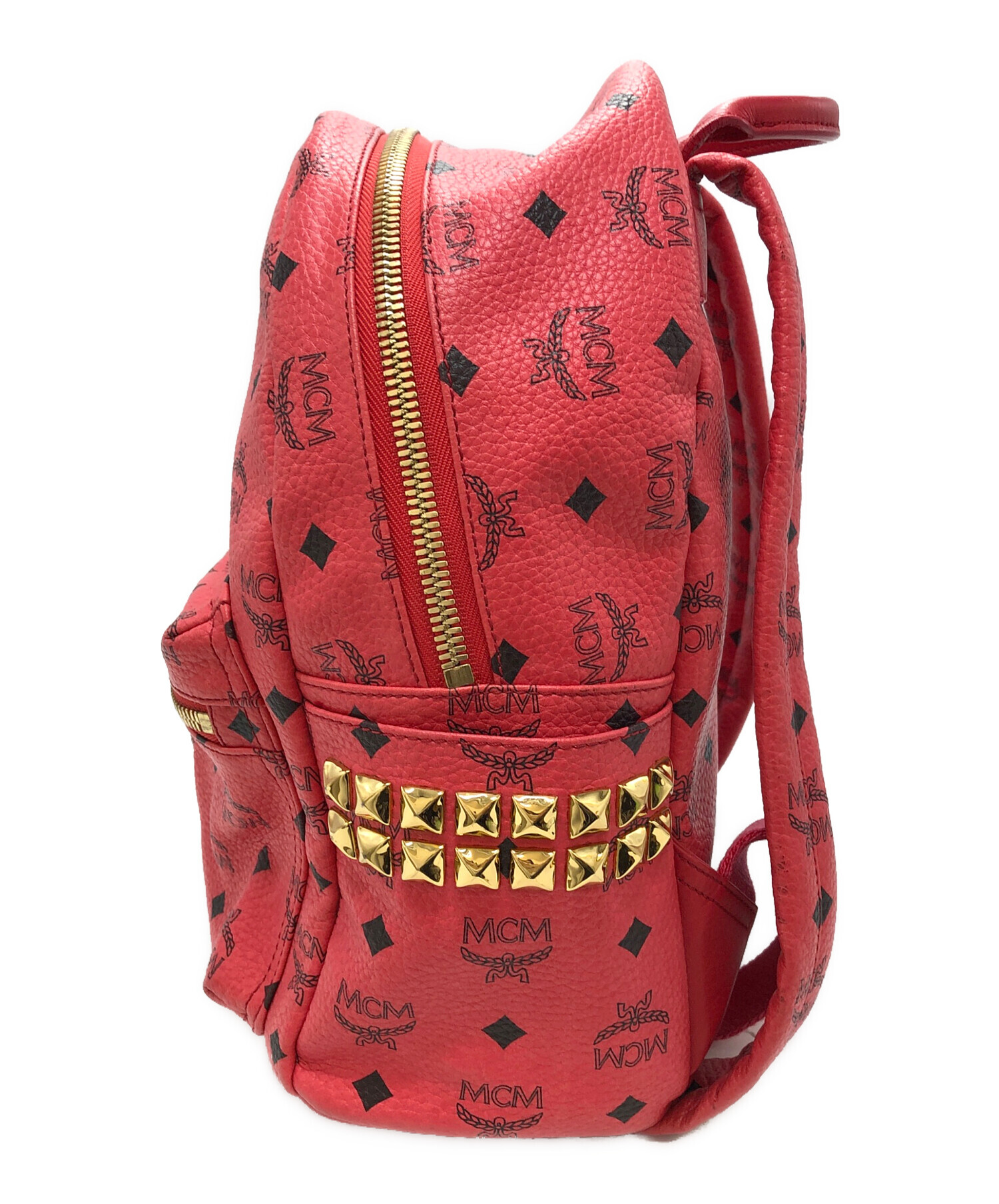 中古・古着通販】MCM (エムシーエム) スタッズリュック ピンク