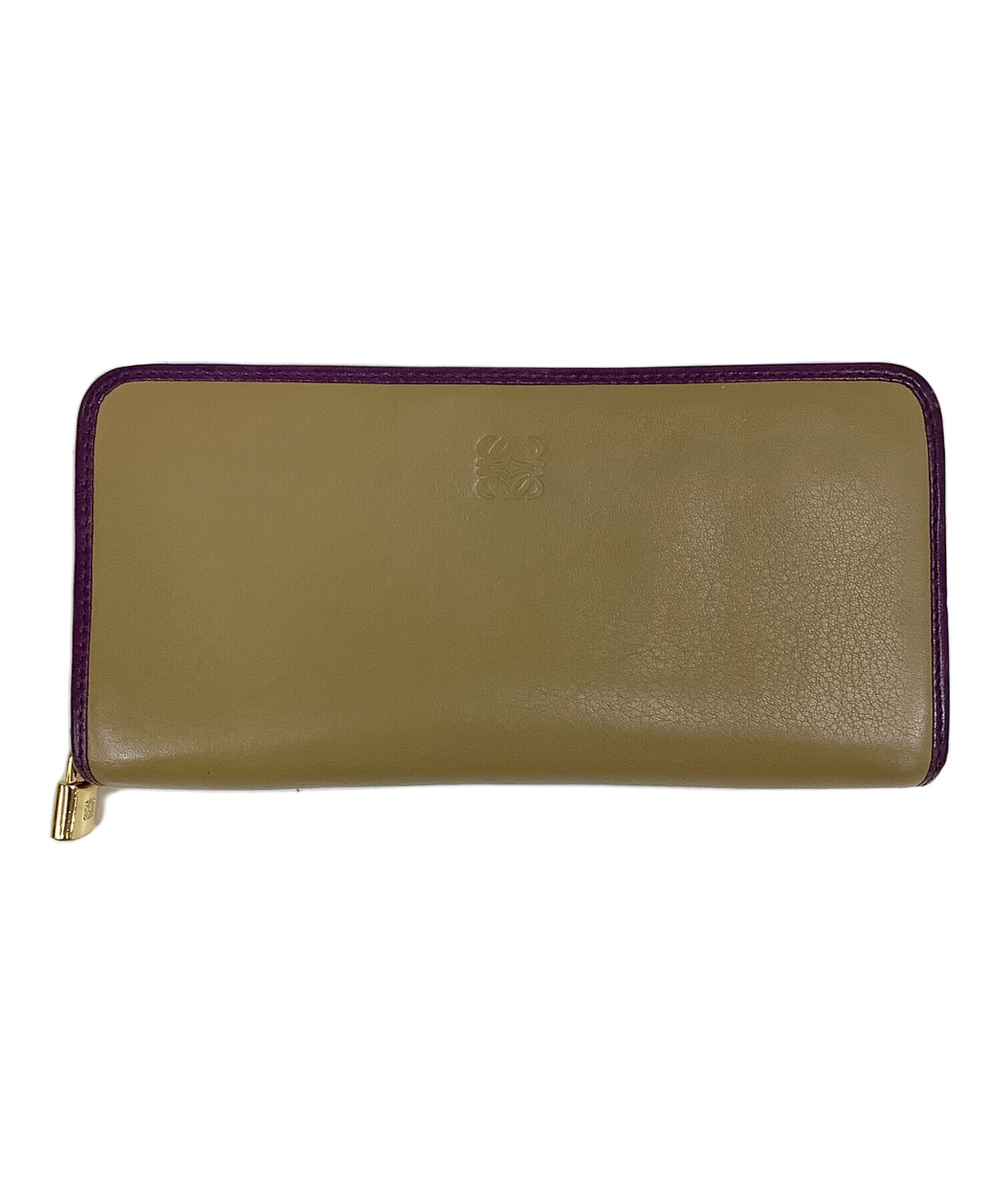 中古・古着通販】LOEWE (ロエベ) ラウンドファスナー長財布 パープル 