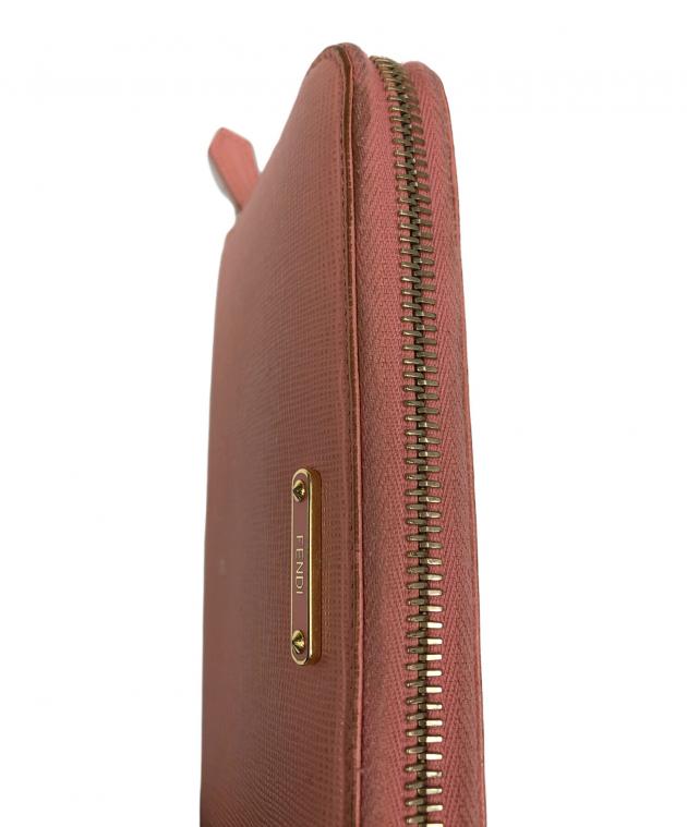 中古・古着通販】FENDI (フェンディ) ラウンドファスナー長財布 ピンク