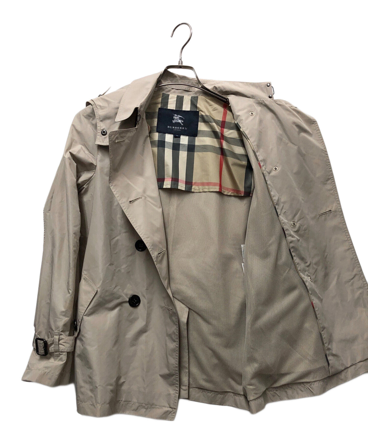バーバリーロンドン　トレンチコート38 バーバリーロンドン トレンチコート アイボリー ノバチェック 38
