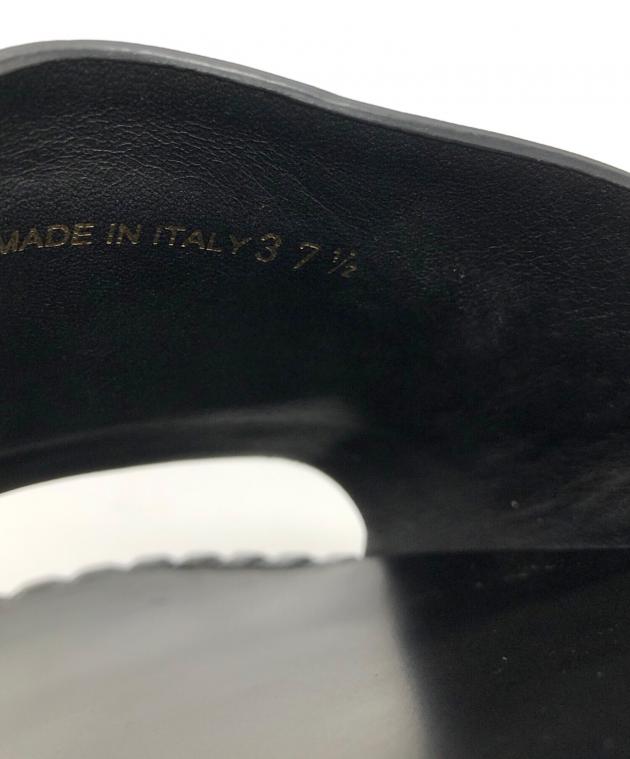 中古・古着通販】PRADA (プラダ) バックルゴールドサンダル ブラック