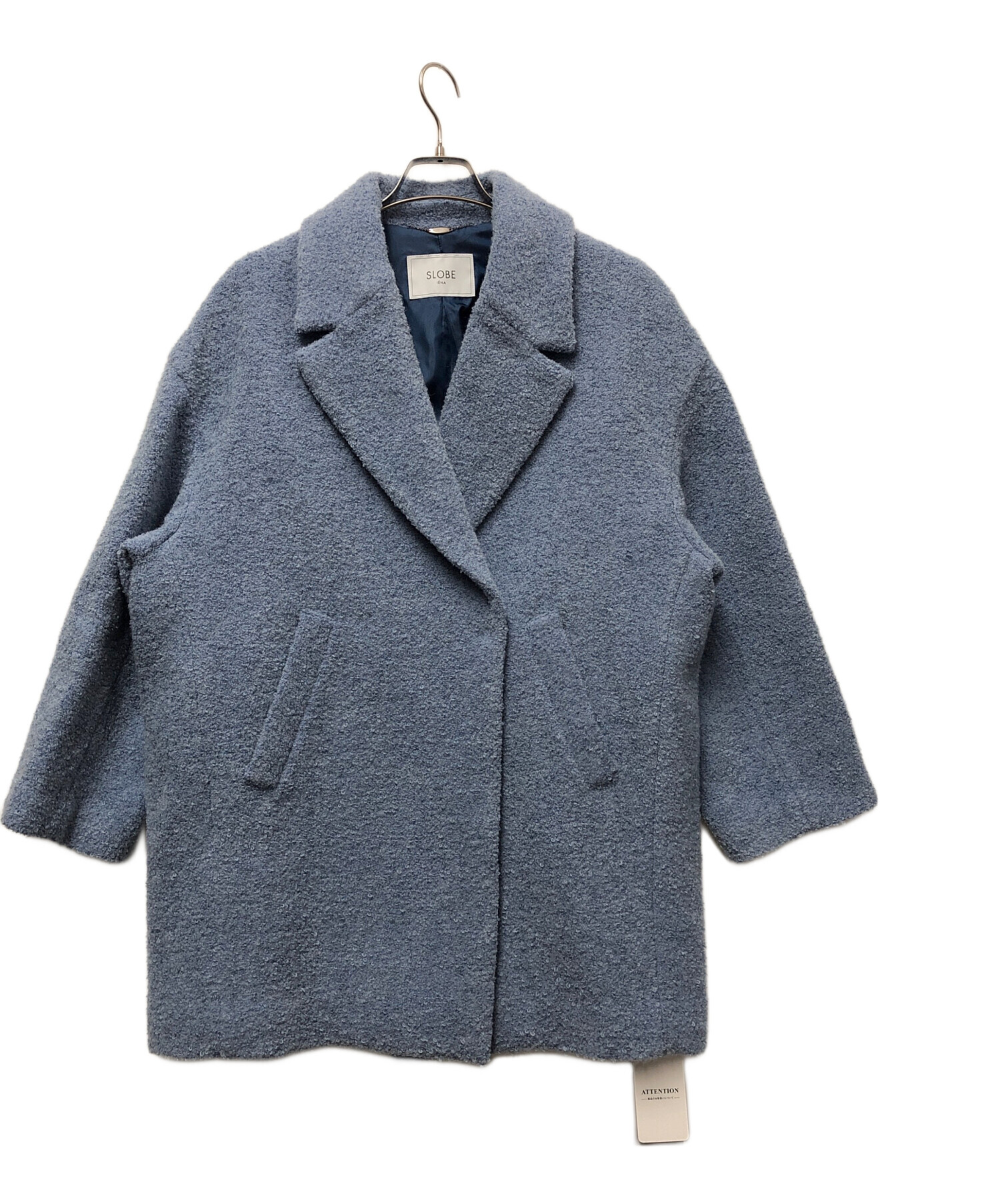 【未使用品☆スローブイエナ 】ダブルループビッグラペルショートコート　黒 中古・古着通販】SLOBE IENA (スローブ イエナ) ダブルループビッグ