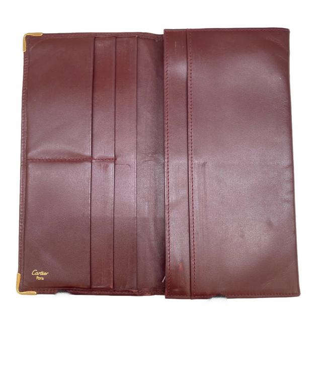 中古・古着通販】Cartier (カルティエ) 二つ折り長財布 ボルドー