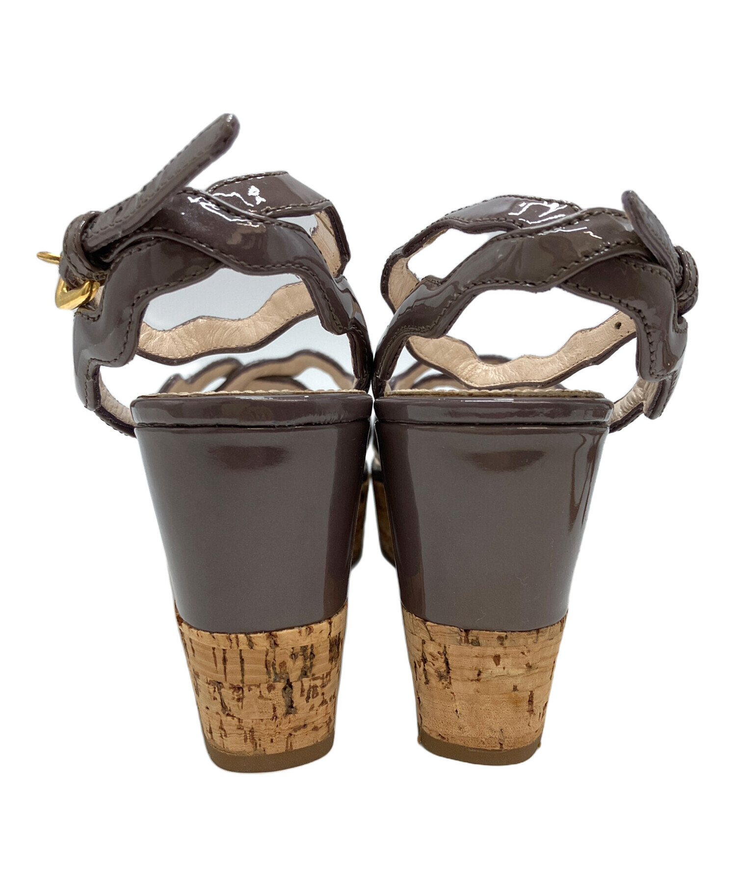 中古・古着通販】PRADA (プラダ) ウェッジソールサンダル グレー