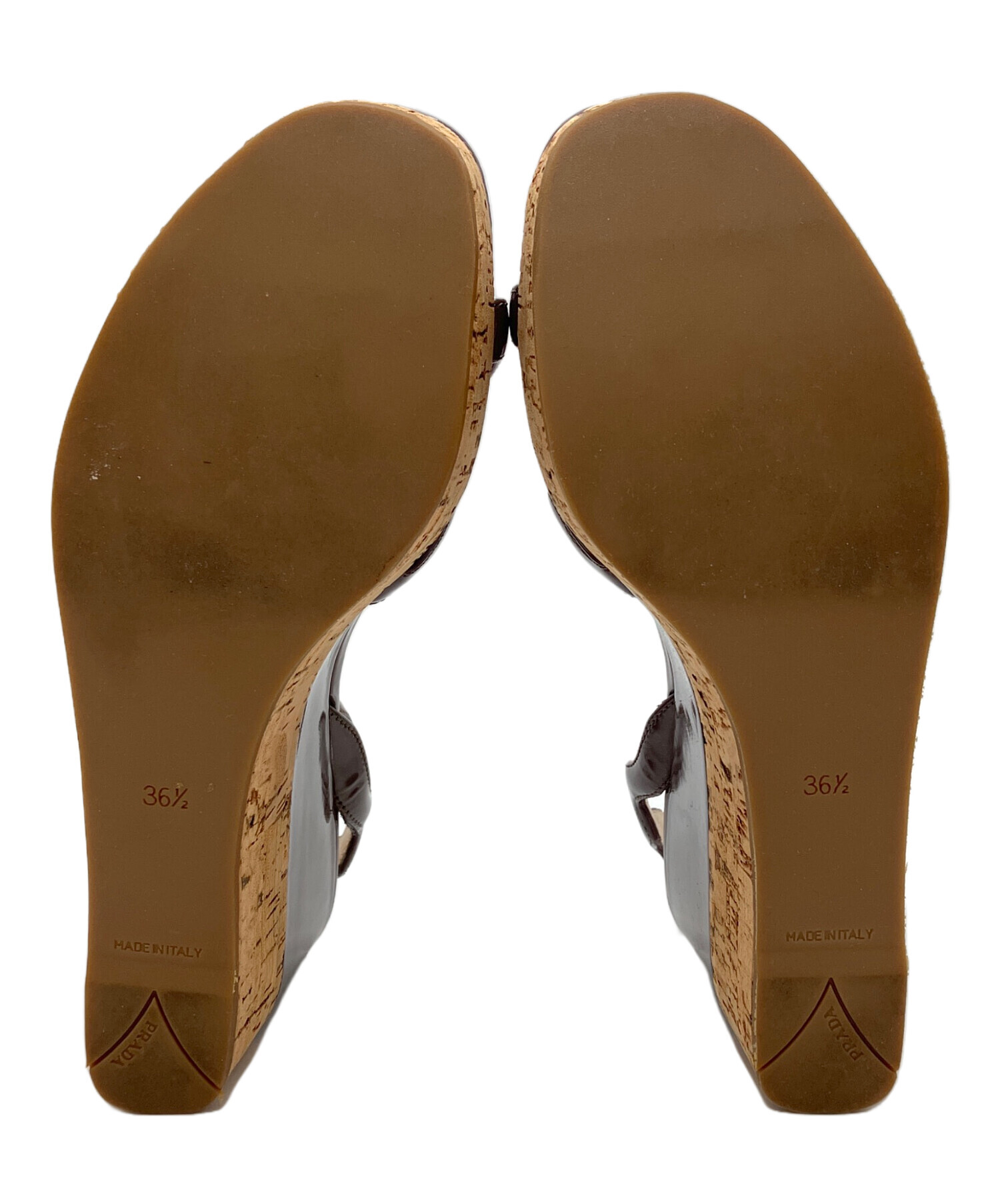 中古・古着通販】PRADA (プラダ) ウェッジソールサンダル グレー