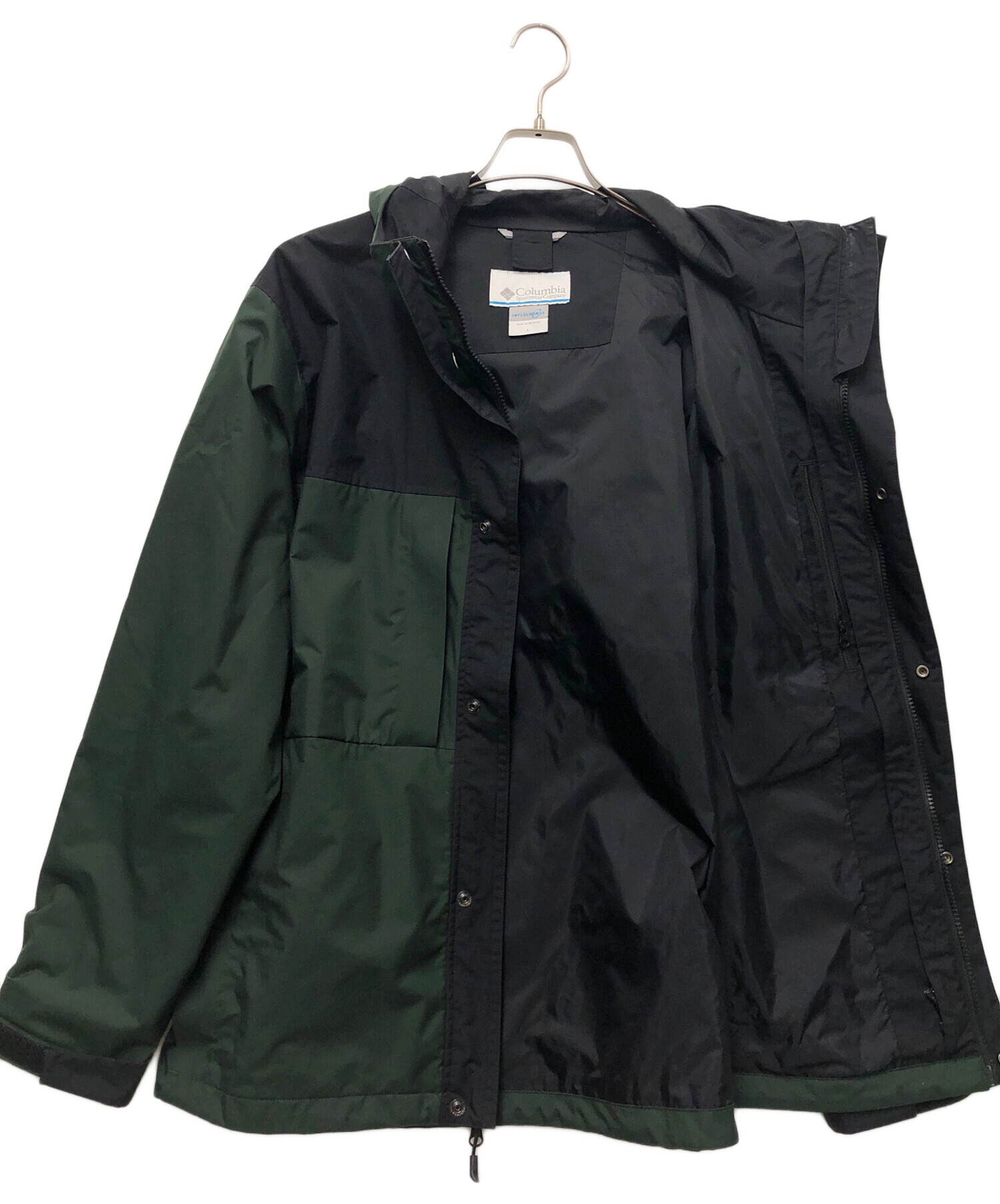 Columbia ジャケット Lサイズ ブラック/グリーン 中古・古着通販】Columbia (コロンビア) ウッドロードジャケット