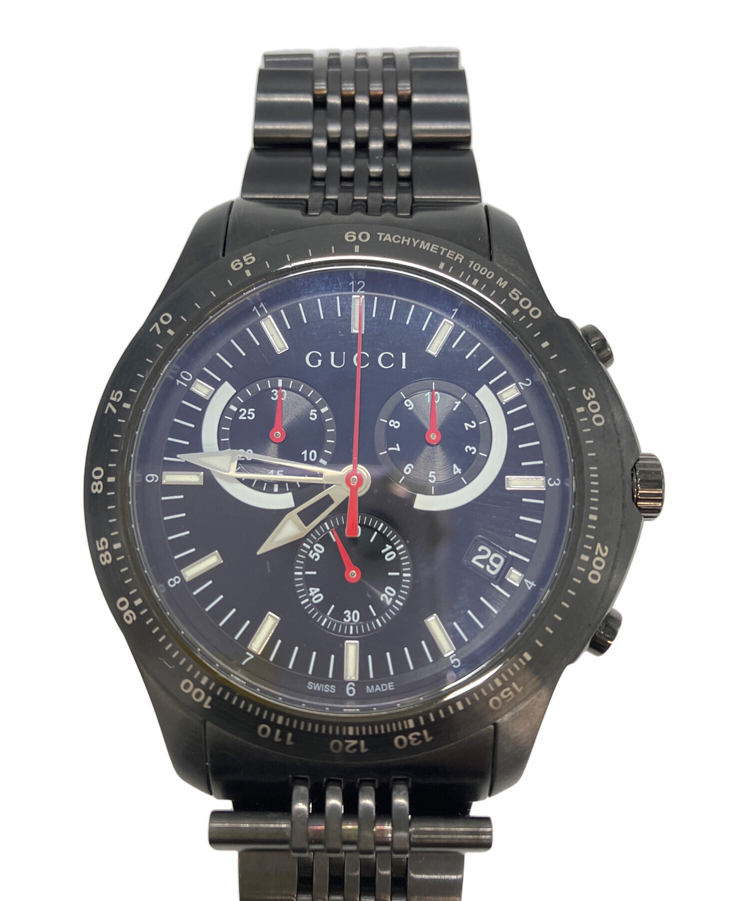 中古・古着通販】GUCCI (グッチ) Gタイムレス クロノグラフ ブラック