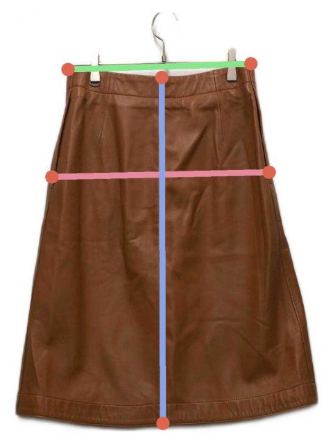 中古・古着通販】COACH (コーチ) レザースカート ブラウン サイズ:2