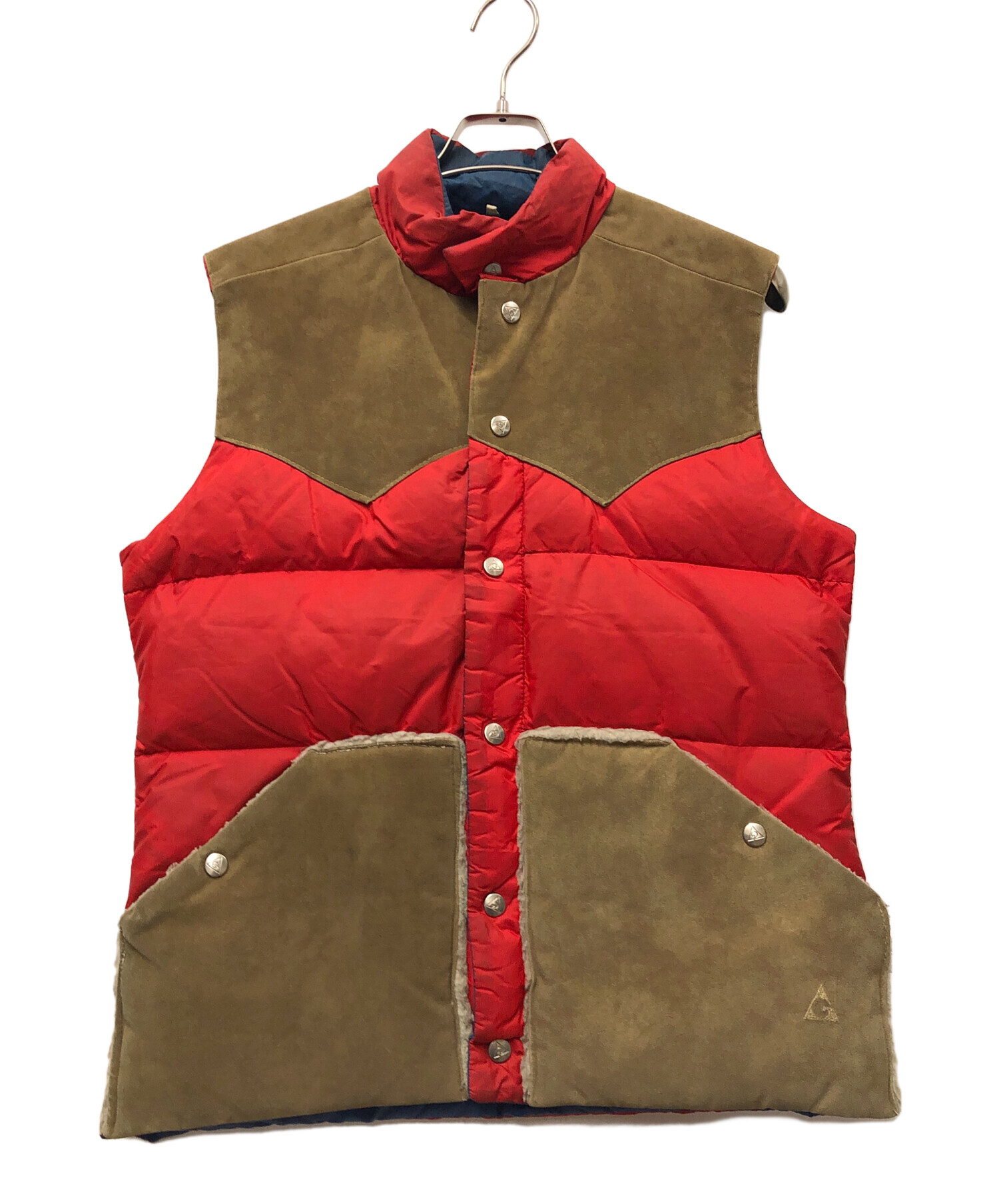 中古・古着通販】GERRY (ジェリー) ダウンベスト レッド×ベージュ