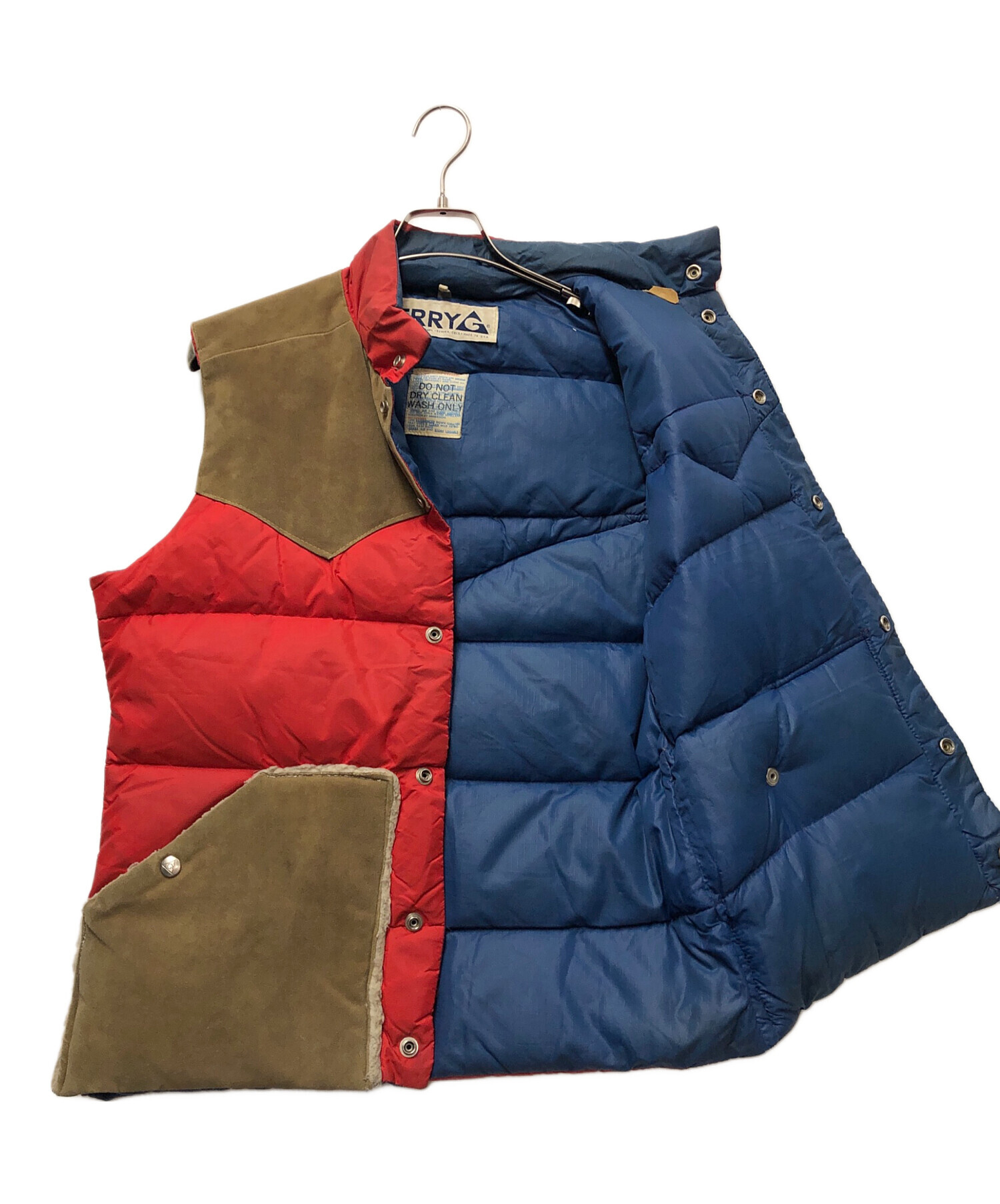中古・古着通販】GERRY (ジェリー) ダウンベスト レッド×ベージュ