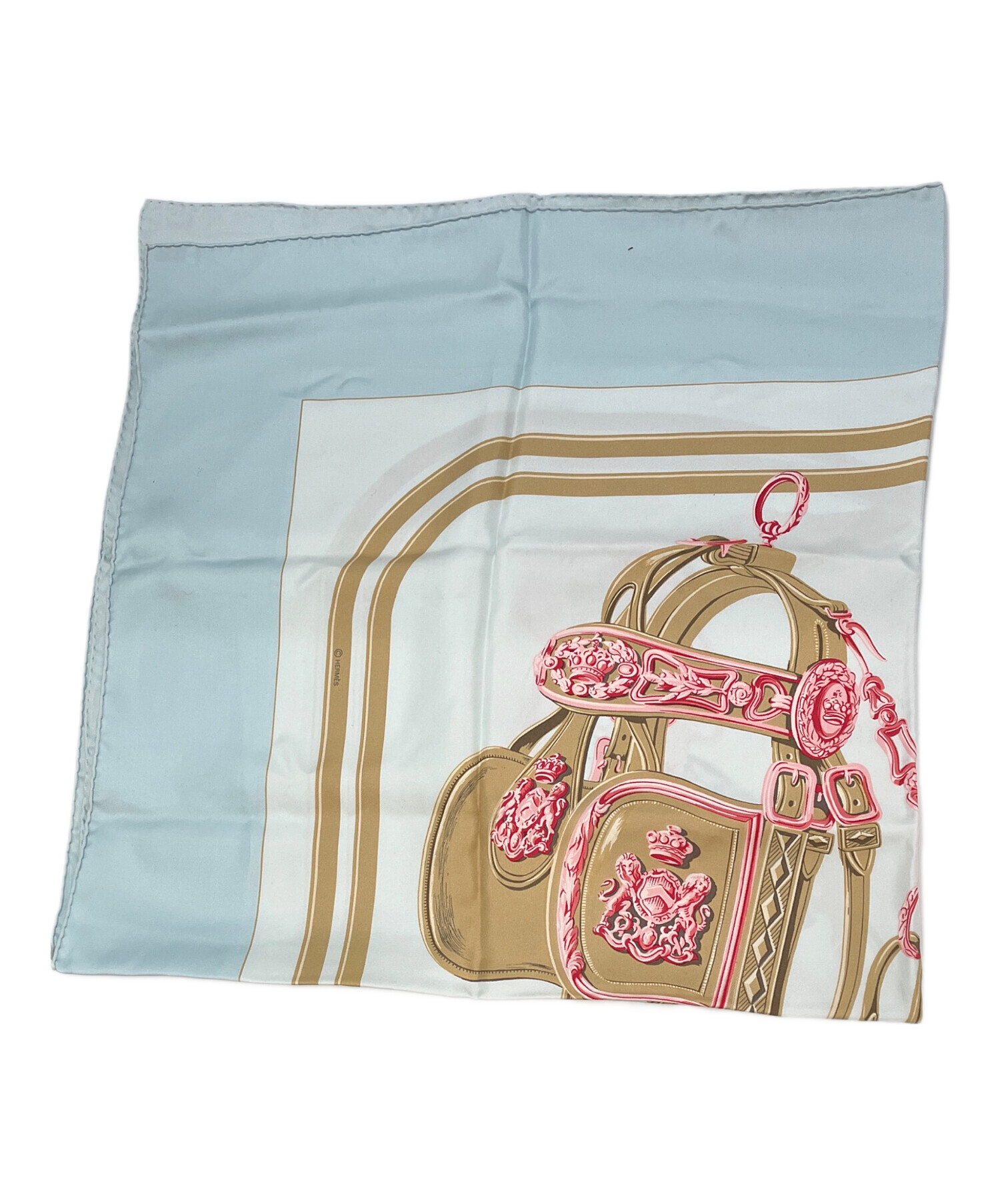 中古・古着通販】HERMES (エルメス) シルクスカーフ スカイブルー