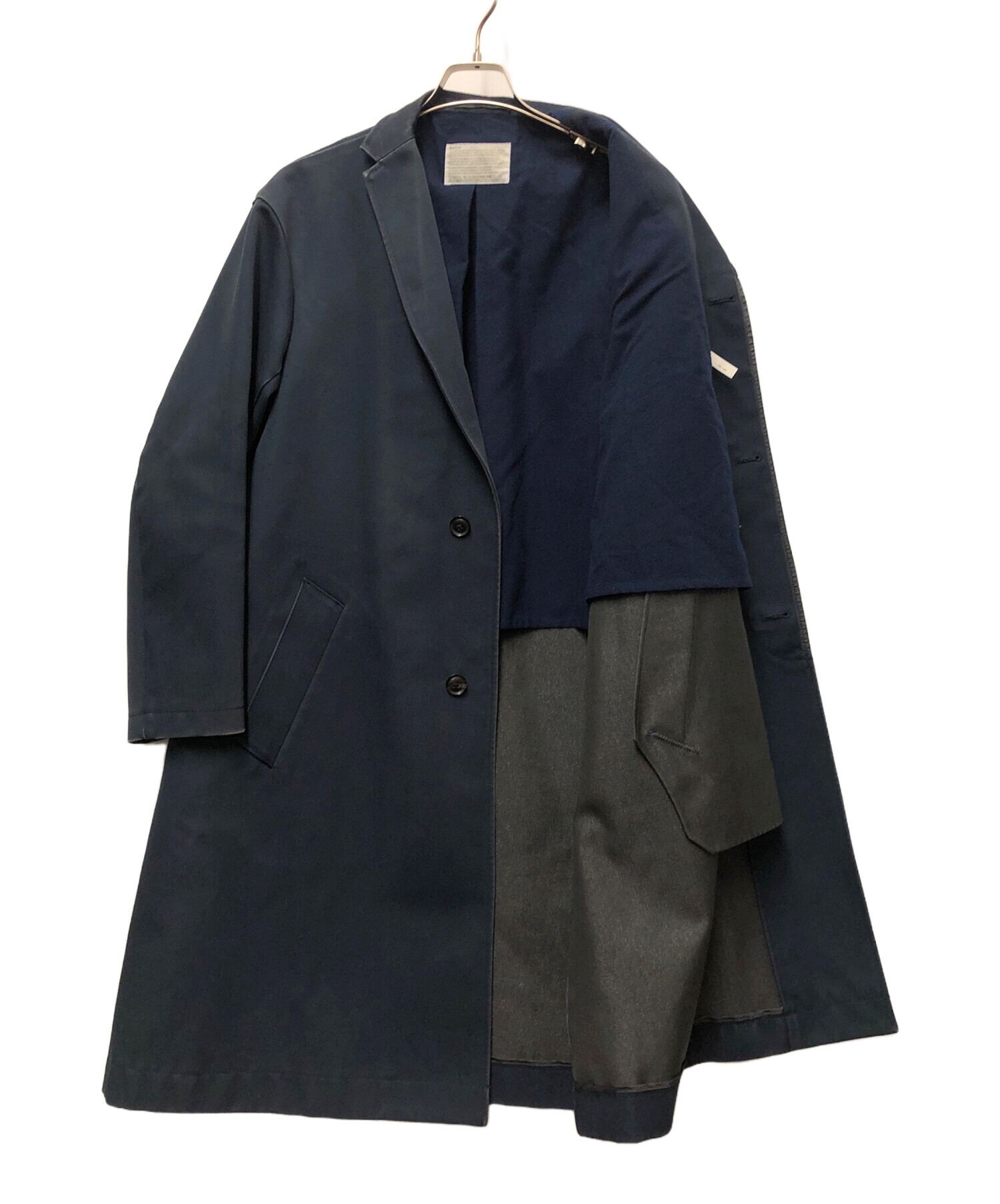 チェスターコート　ネイビーカラー 中古・古着通販】KOLOR (カラー) コットンツイルチェスターコート