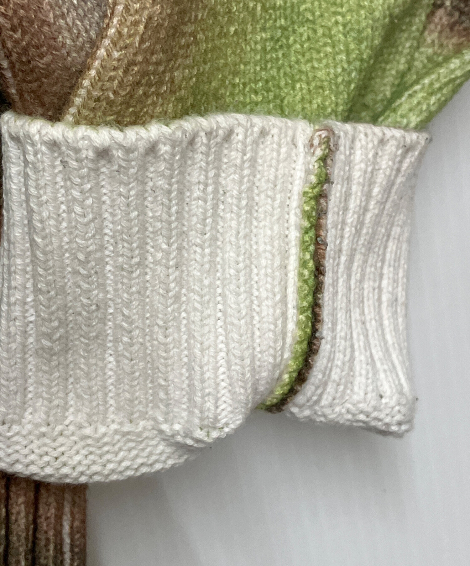 中古・古着通販】HUF (ハフ) 厚手カーディガン ブラウン×グリーン