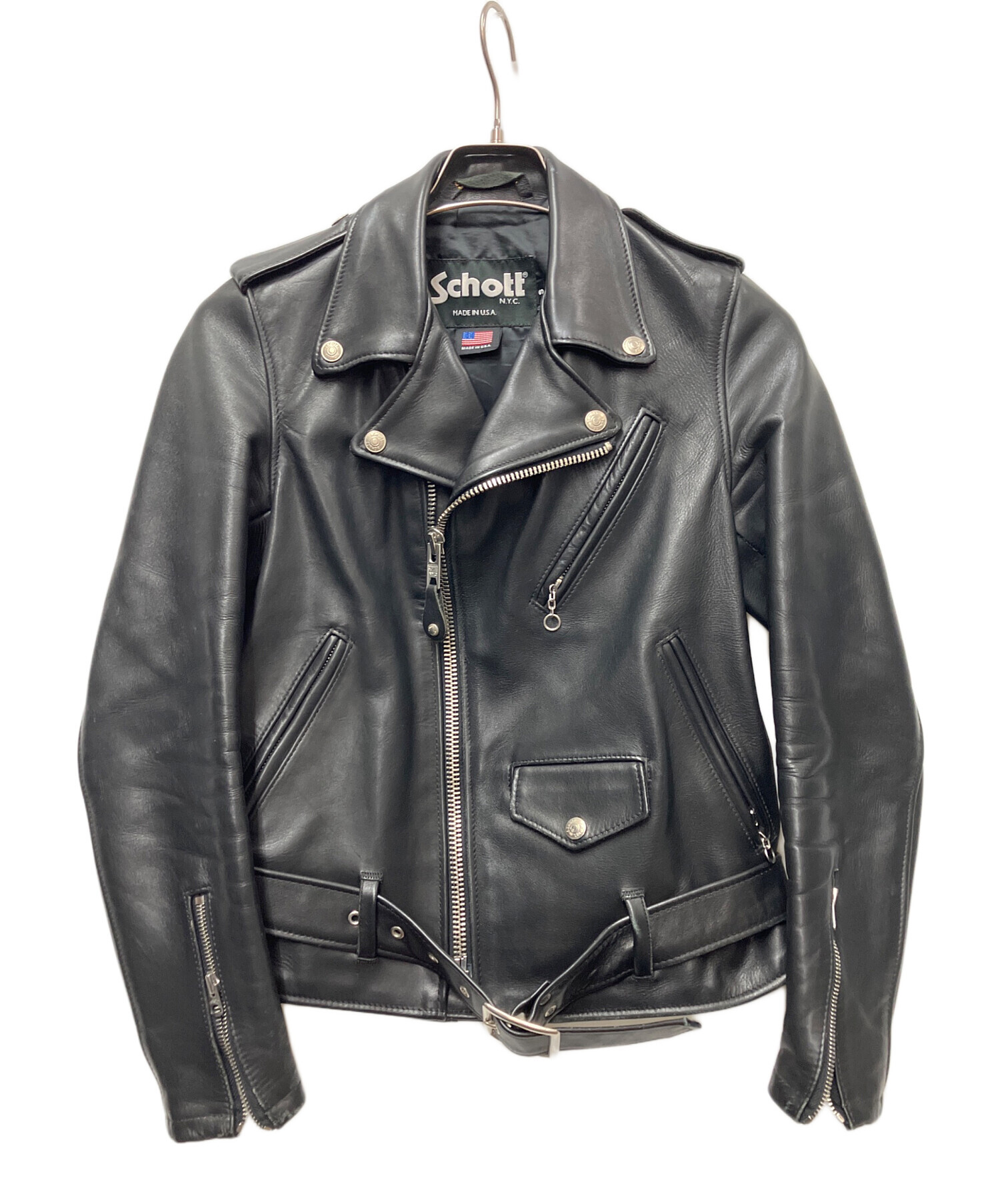 ゆ*様 【訳アリ特価】Made in USA・ヴィンテージ・ショット・ダブルライ 中古・古着通販】Schott (ショット) ダブルライダースジャケット