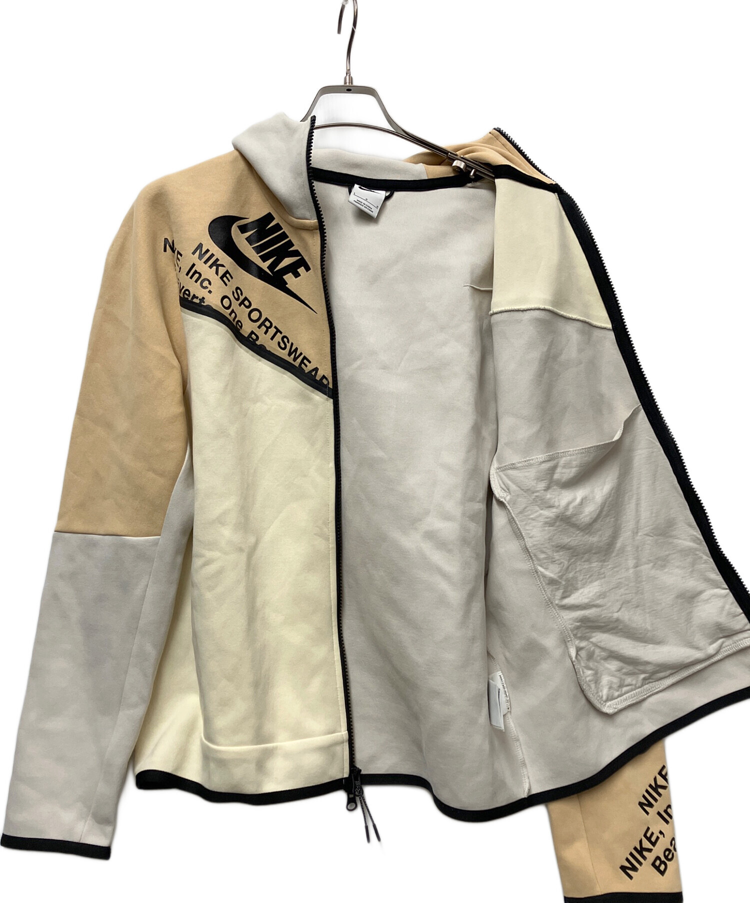 中古・古着通販】NIKE (ナイキ) ジップパーカー ベージュ サイズ:L