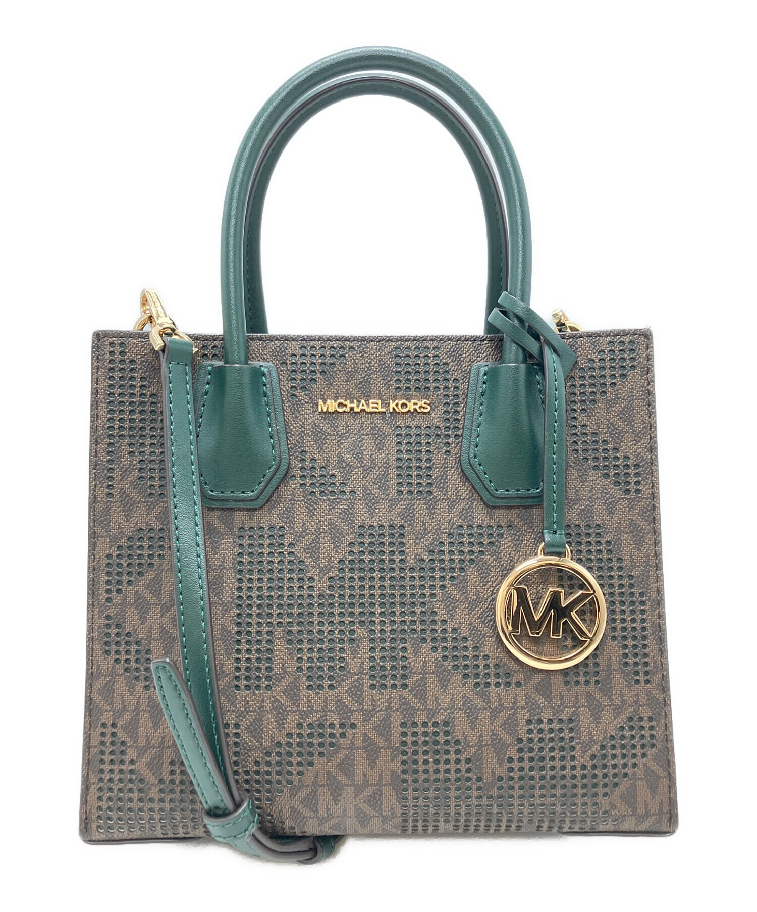 MICHAEL KORS　マイケルコース　2wayハンドバッグ　レザー　グリーン 中古・古着通販】MICHAEL KORS (マイケル・コース) 2WAYショルダー