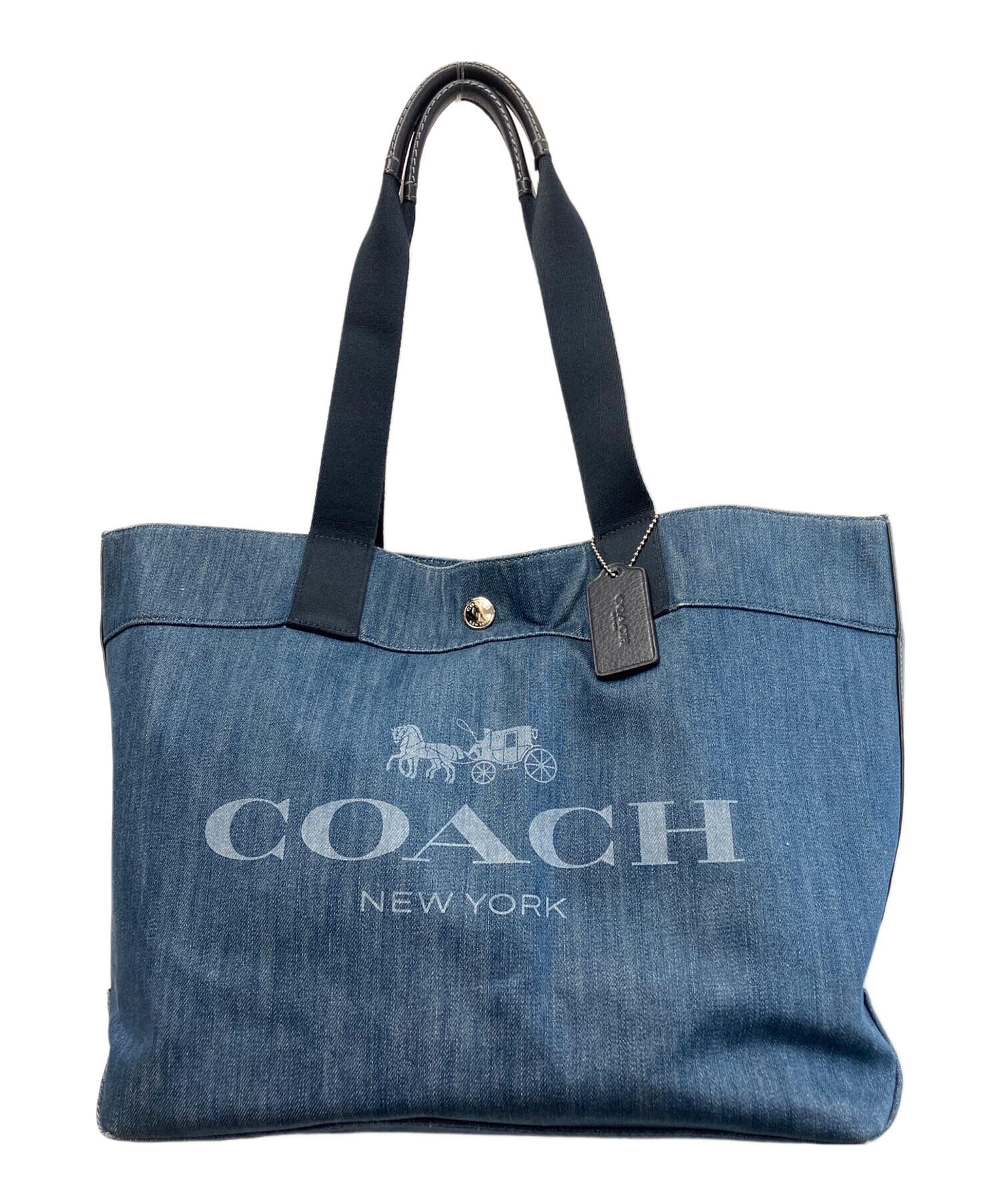 中古・古着通販】COACH (コーチ) デニムトートバッグ インディゴ