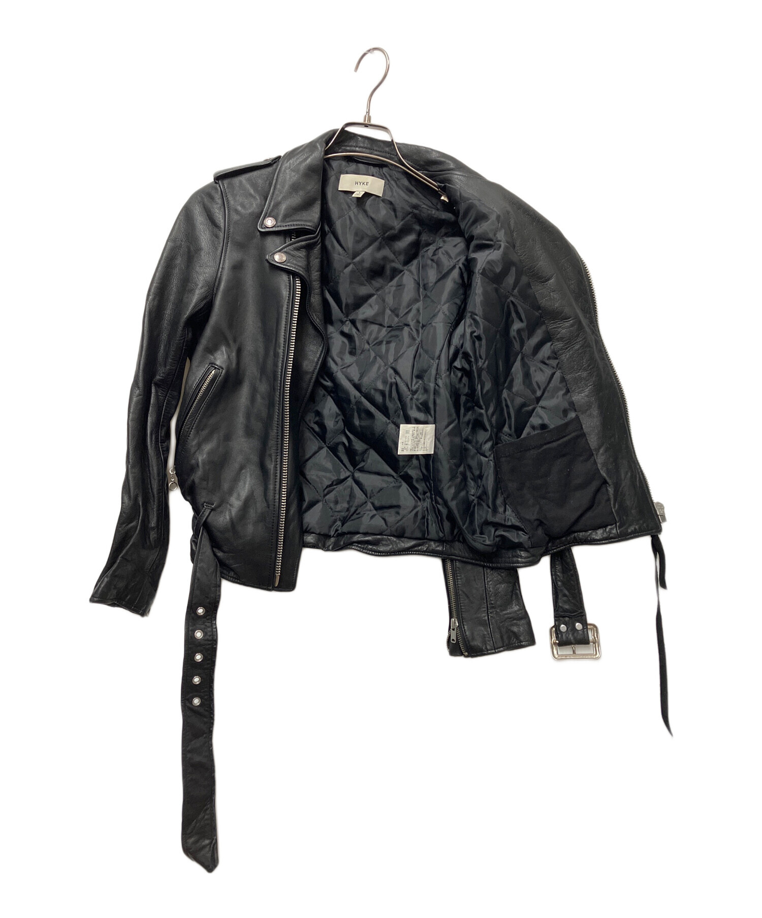 中古・古着通販】HYKE (ハイク) レザージャケット ブラック サイズ:1