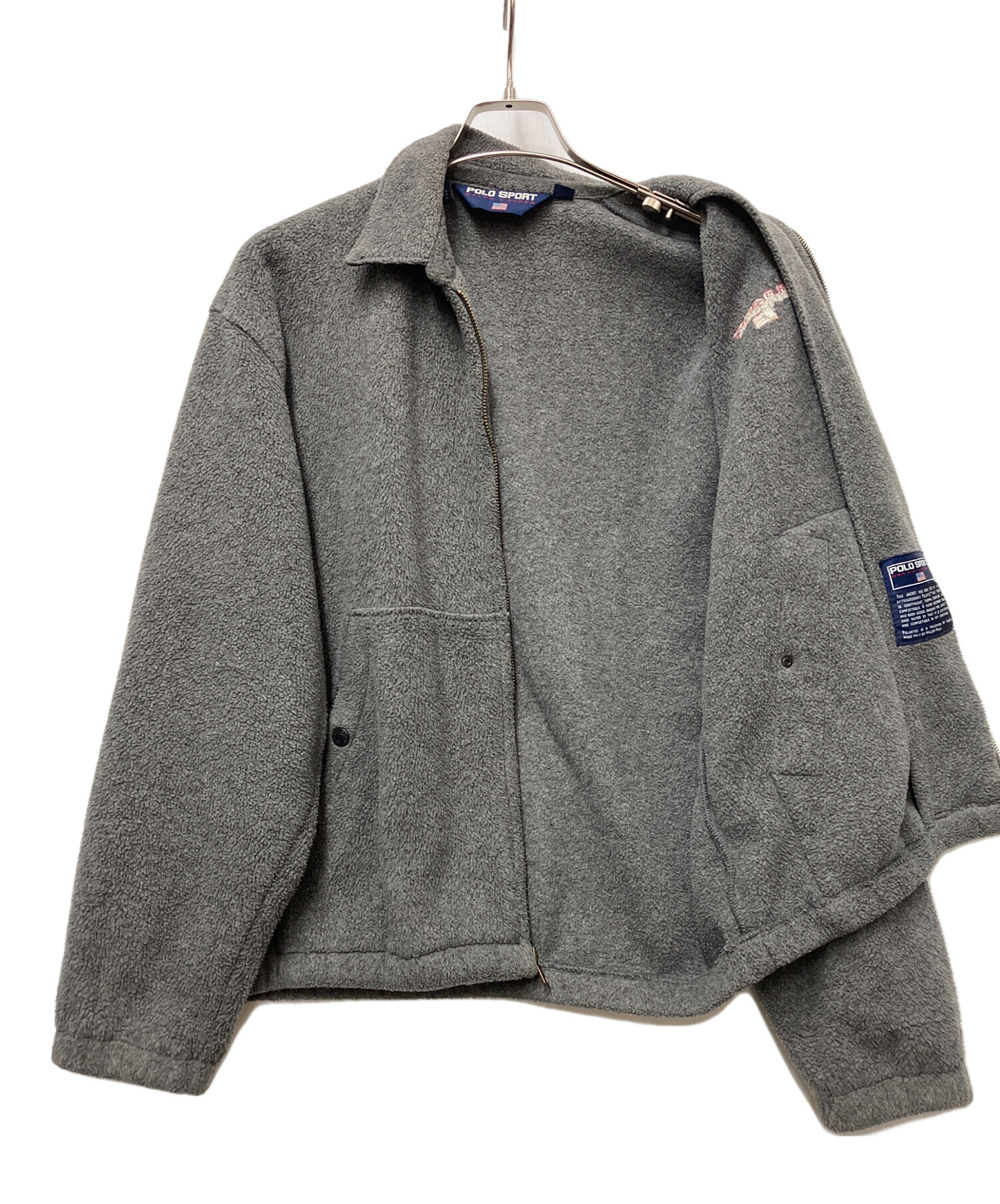 POLO SPORT / フリースジャケット/M/ポリエステル/GRY 中古・古着通販】POLO SPORT (ポロスポーツ) フリースジャケット