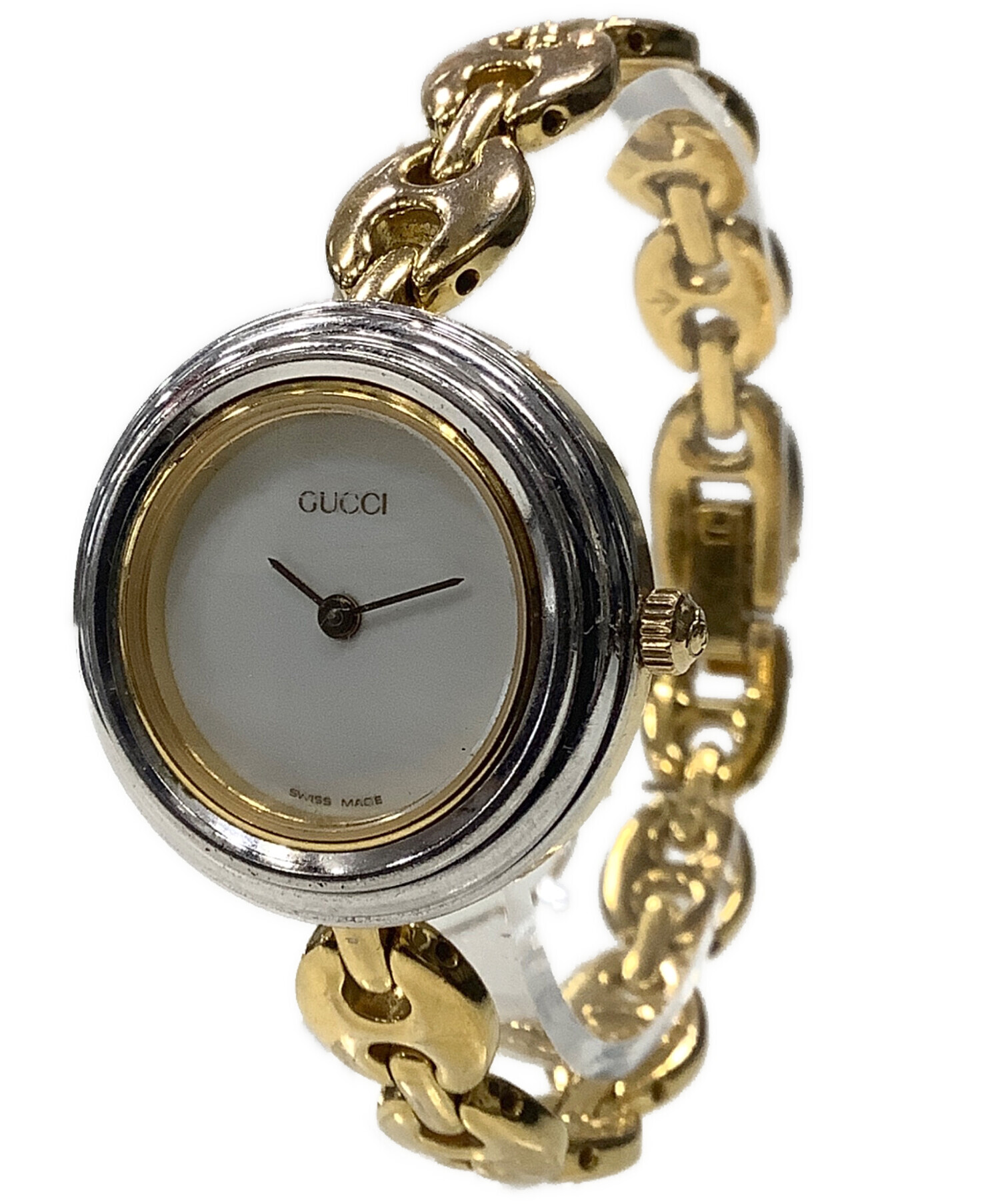 中古GUCCI時計チェンジベゼル（可動品） 中古・古着通販】GUCCI (グッチ) チェンジベゼルウォッチ ホワイト