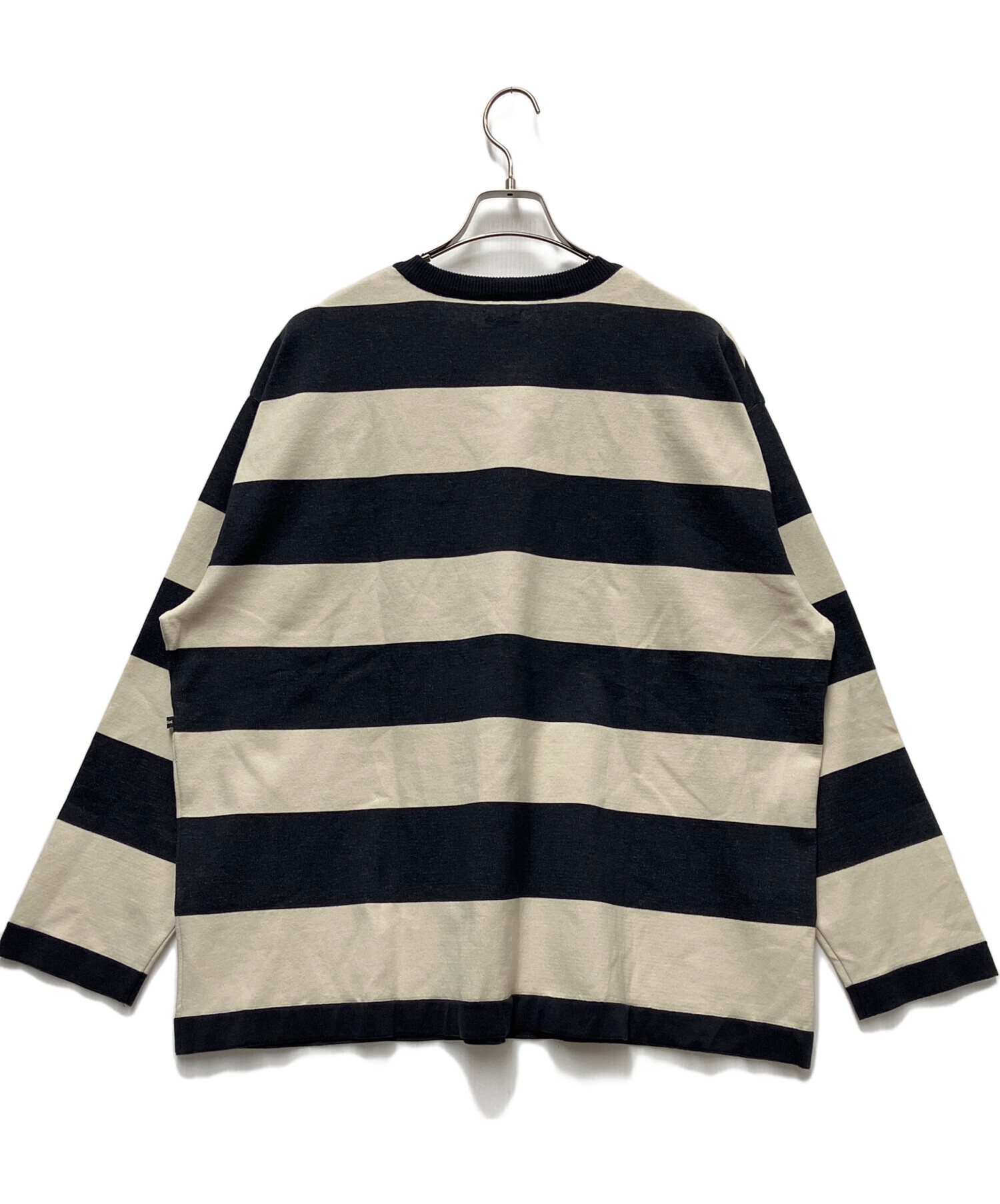 中古・古着通販】maillot (マイヨ) 長袖カットソー ベージュ×ブラック 