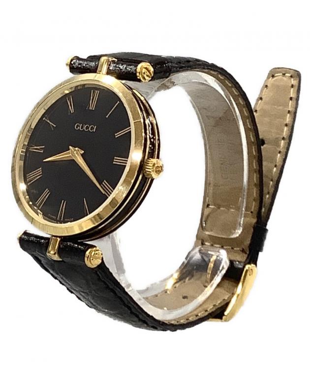 中古・古着通販】GUCCI (グッチ) クォーツ腕時計 ブラック｜ブランド
